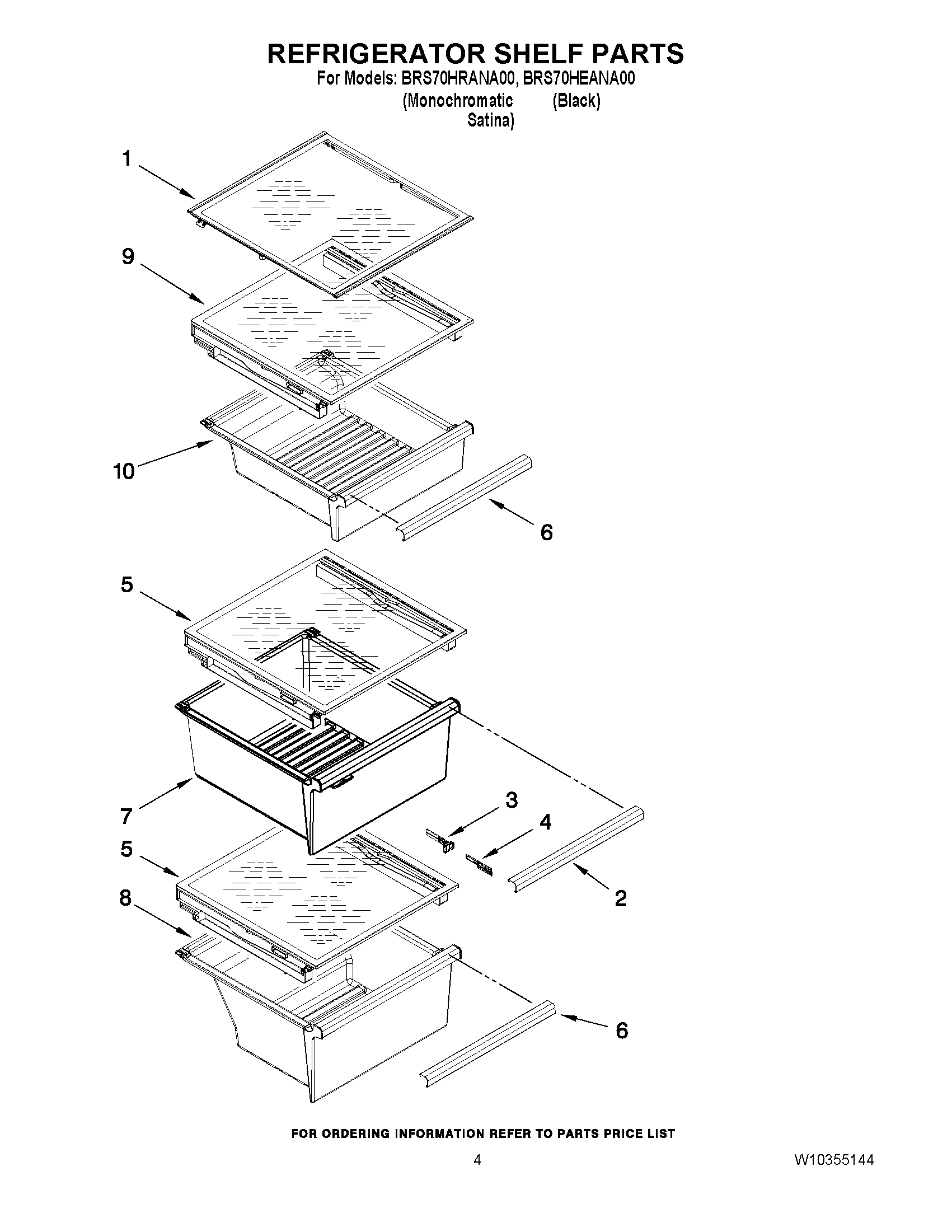 03 - REFRIGERATOR SHELF PARTS
