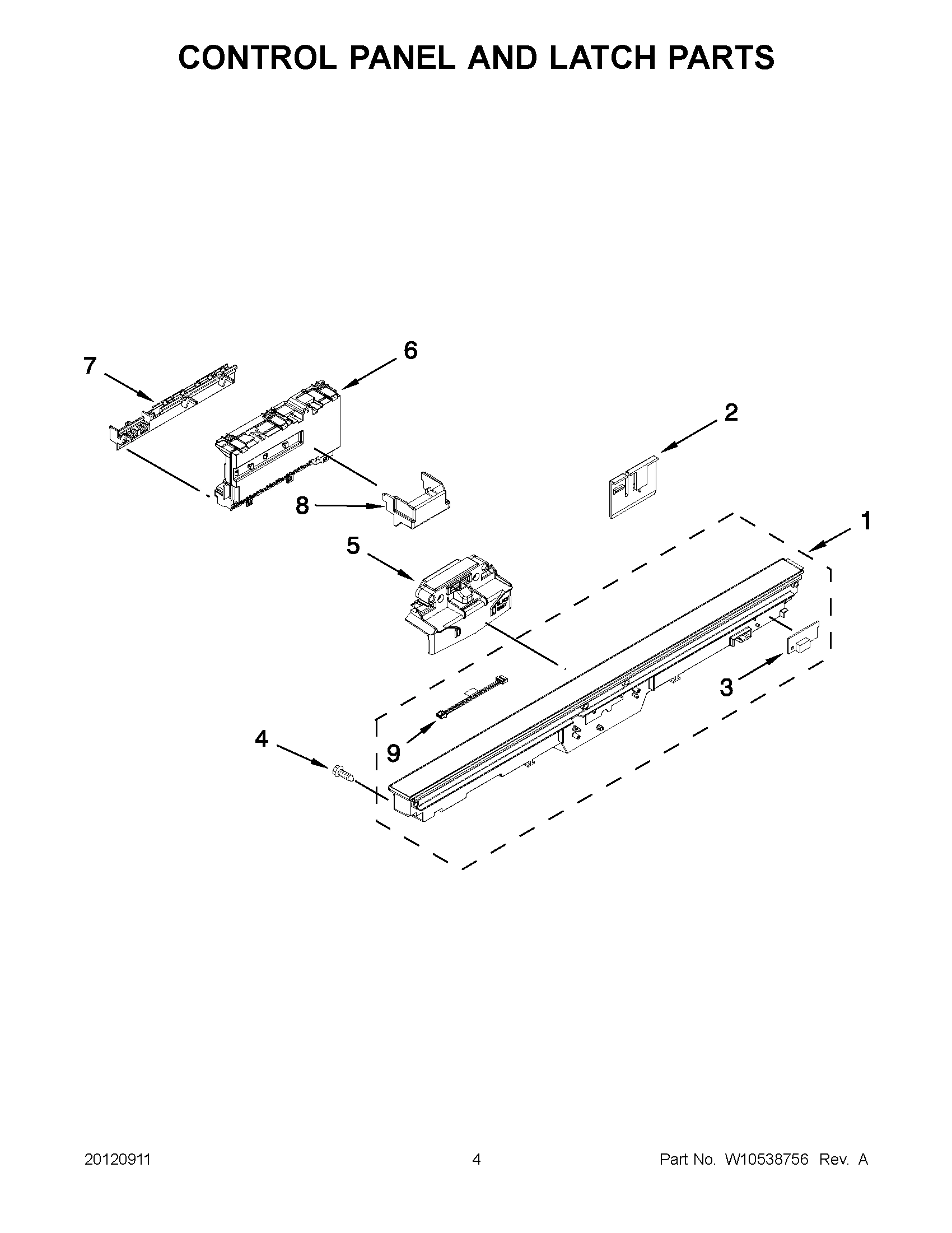 02 - CONTROL PANEL AND LATCH PARTS