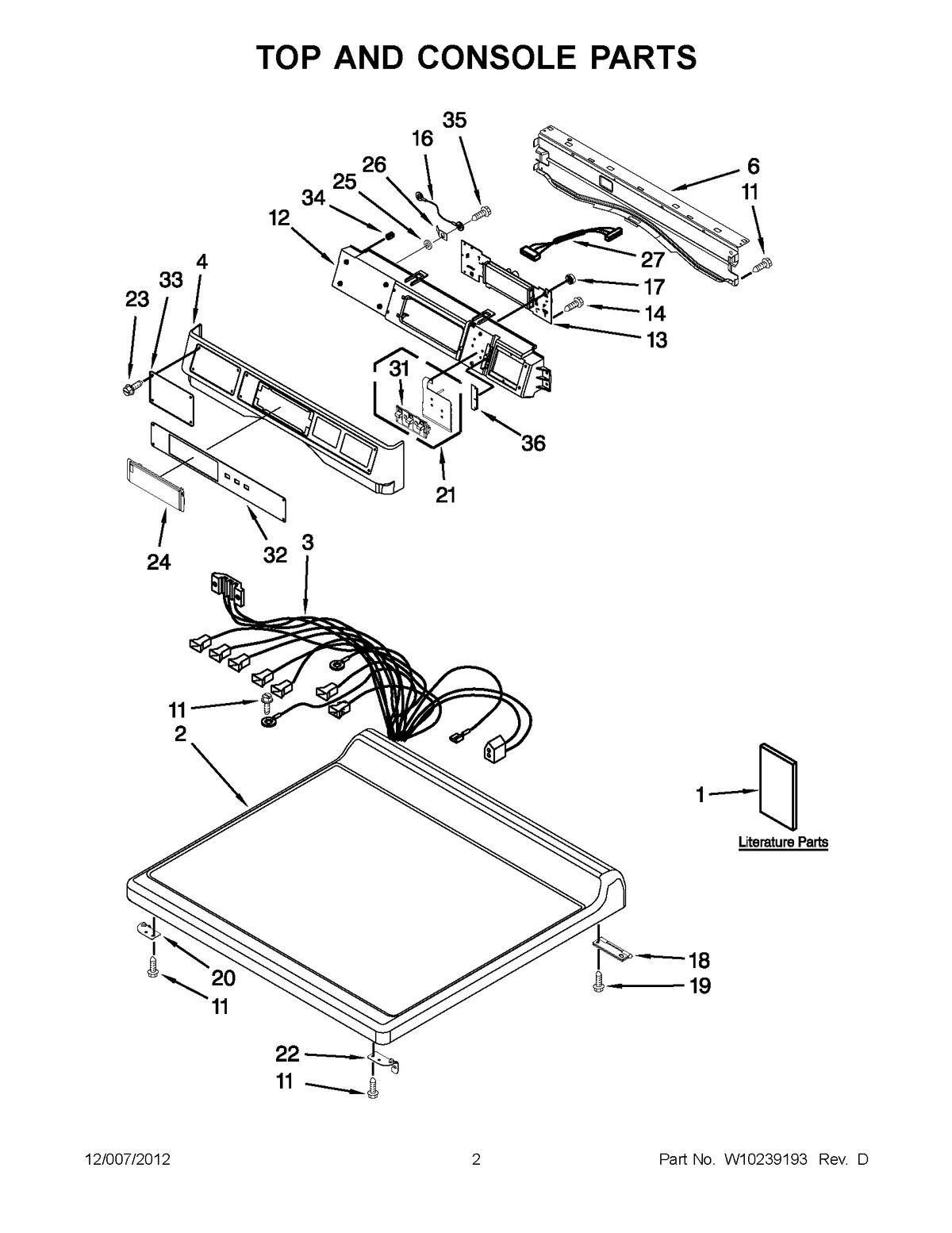 01 - TOP AND CONSOLE PARTS