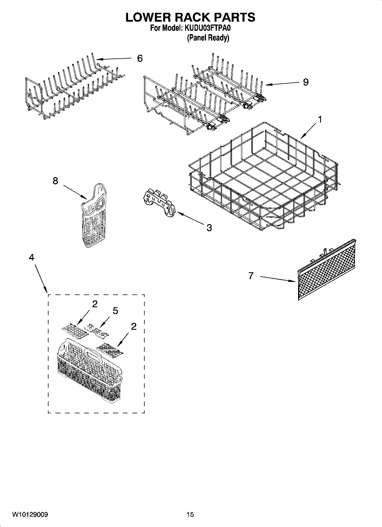 12 - LOWER RACK PARTS, OPTIONAL PARTS (NOT INCLUDED)