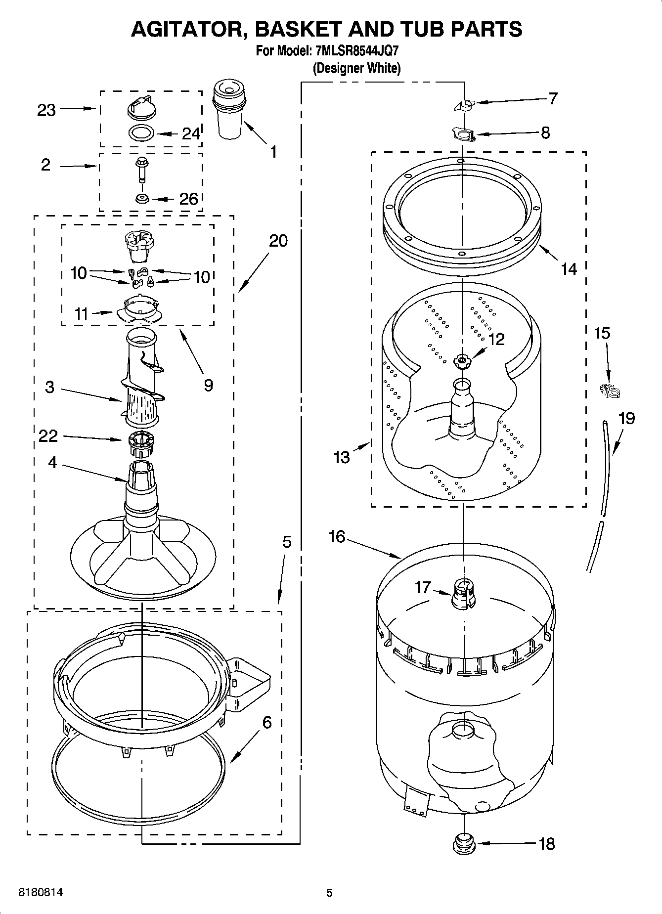 03 - AGITATOR, BASKET AND TUB PARTS