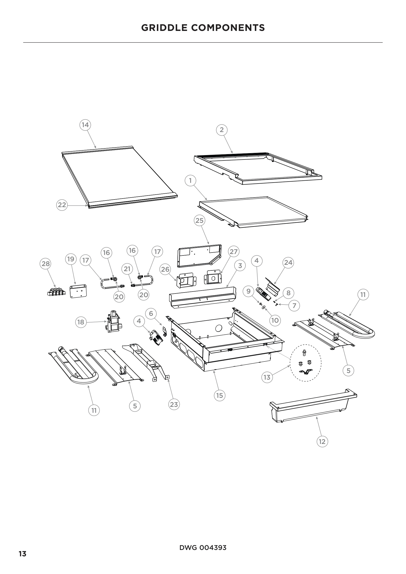 GRIDDLE COMPONENTS