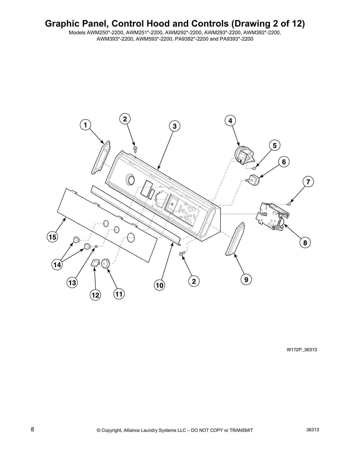 Graphic Panel, Control Hood and Controls (Drawing 2 of 12)