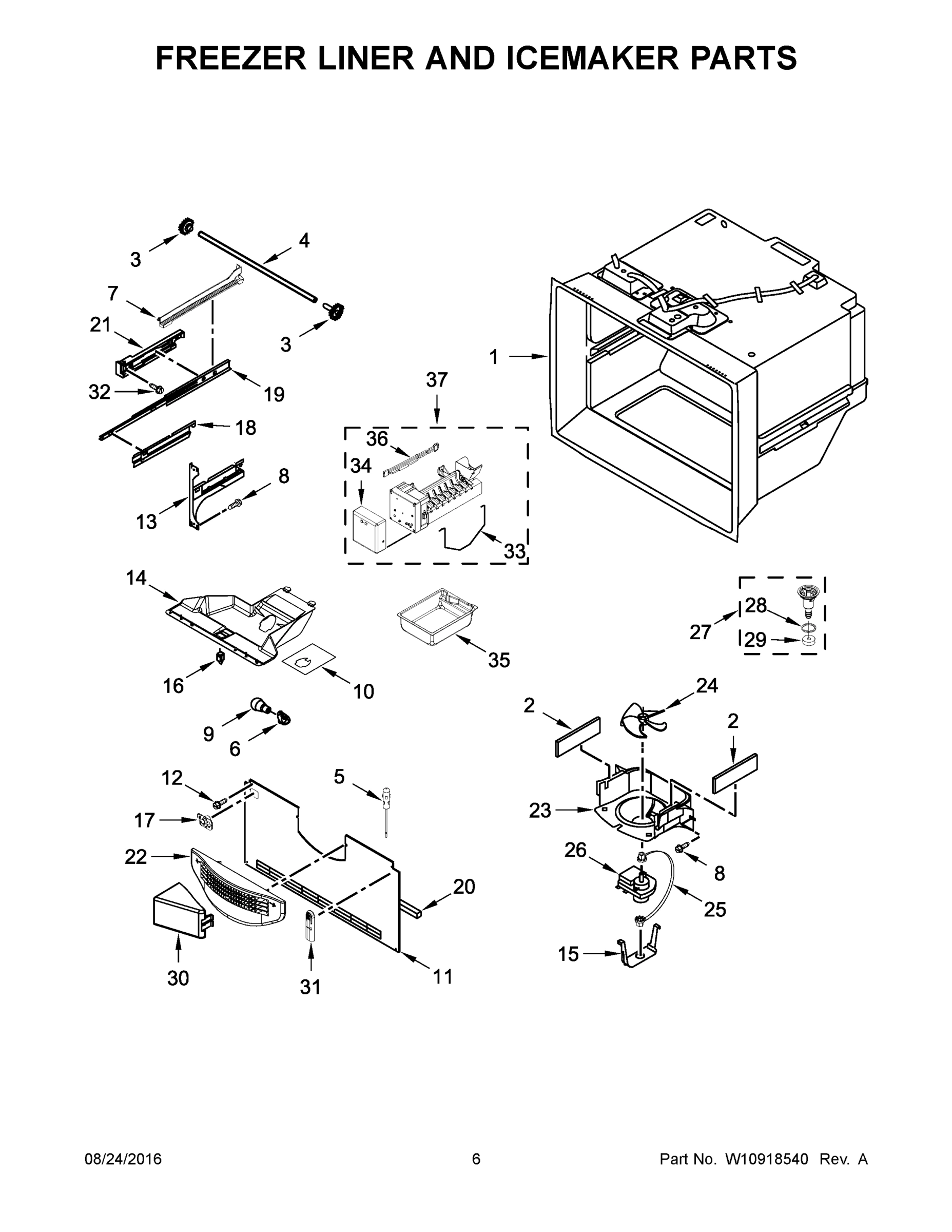 04 - FREEZER LINER AND ICEMAKER PARTS