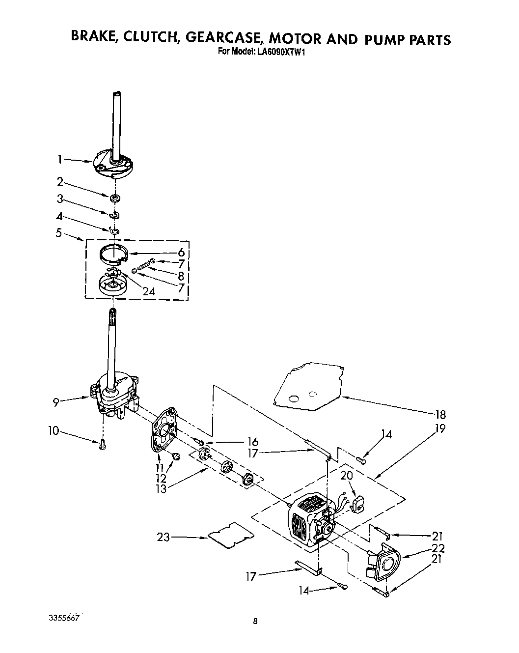 07 - BRAKE, CLUTCH, GEARCASE, MOTOR AND PUMP
