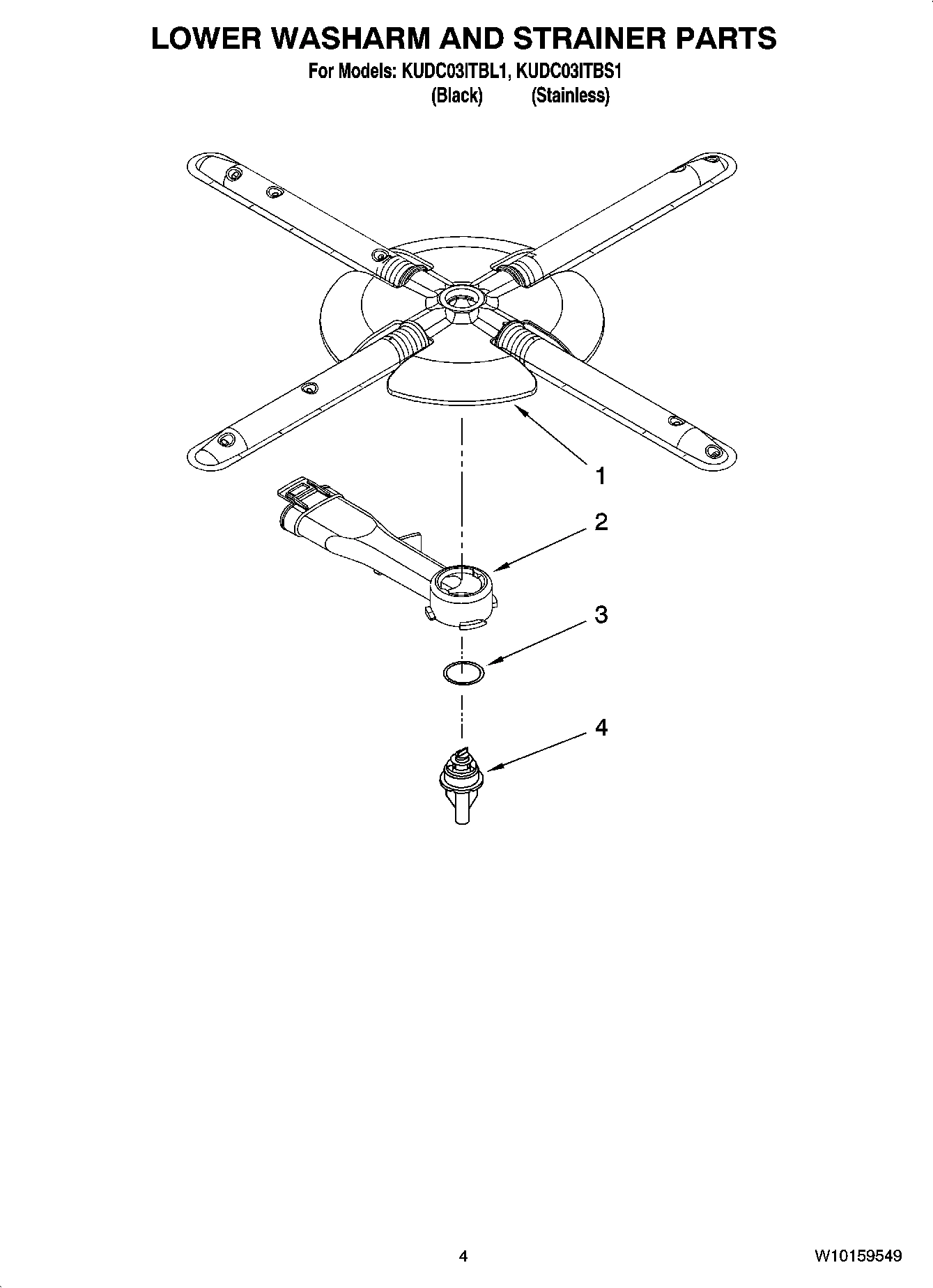 04 - LOWER WASHARM AND STRAINER PARTS