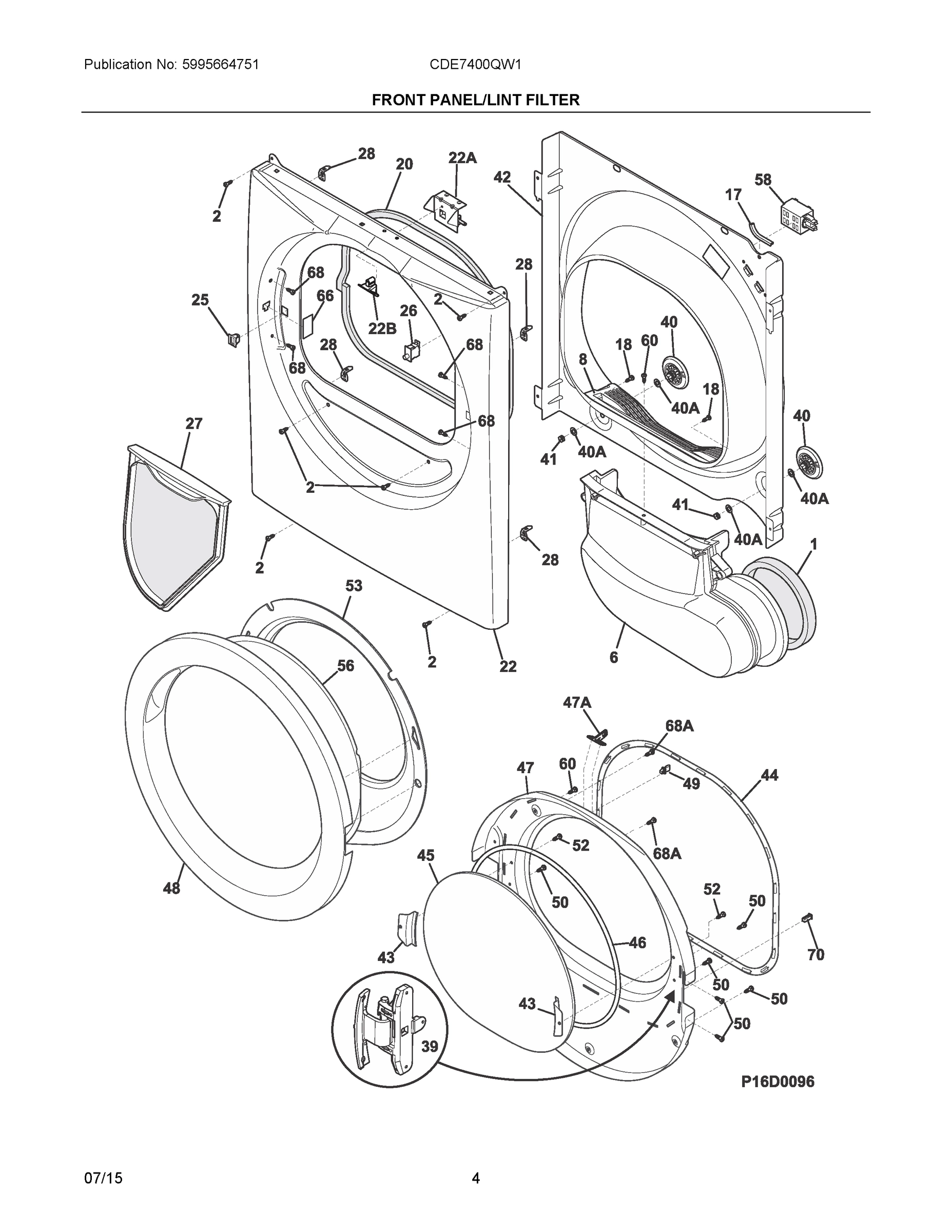 03 - FRONT PANEL/LINT FILTER