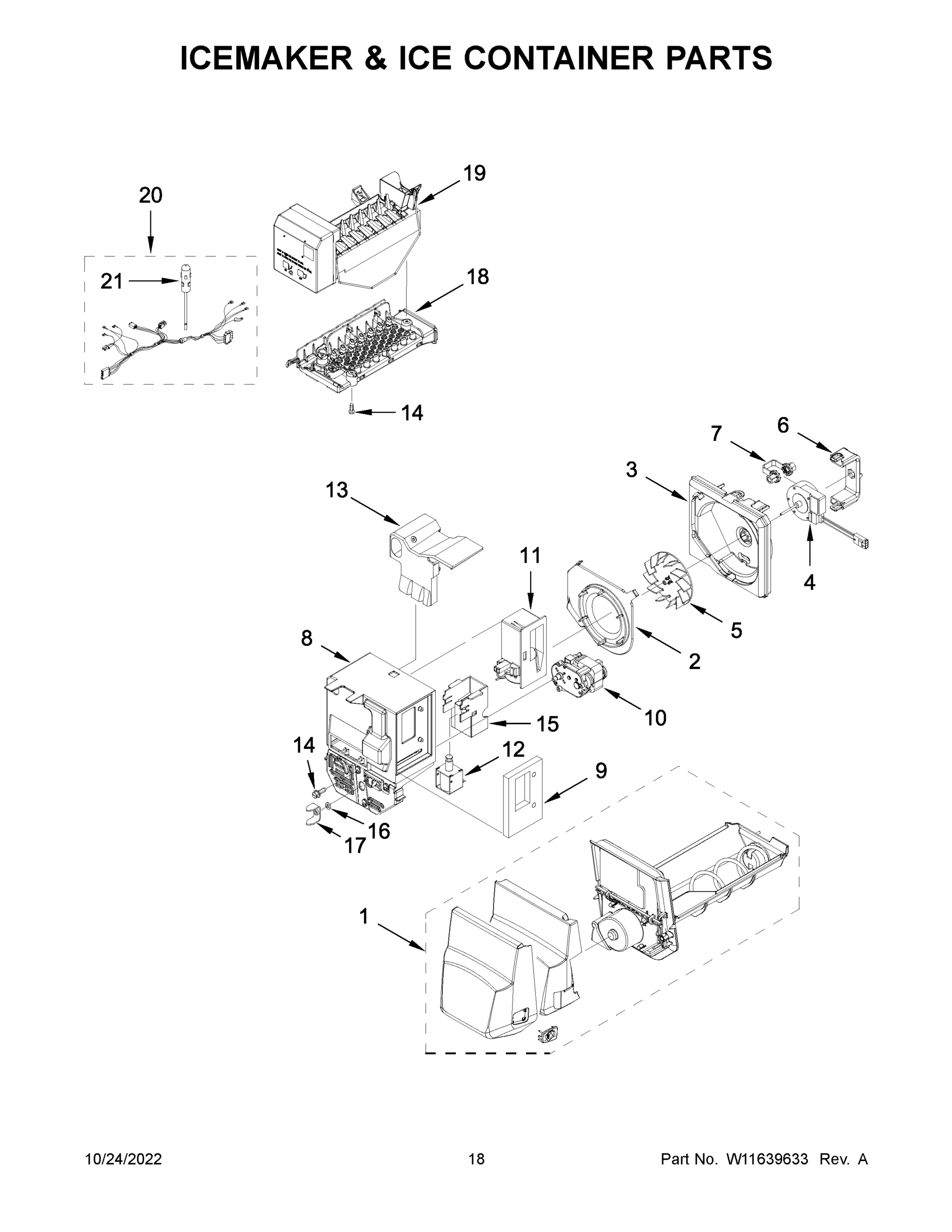 10 - ICEMAKER & ICE CONTAINER PARTS