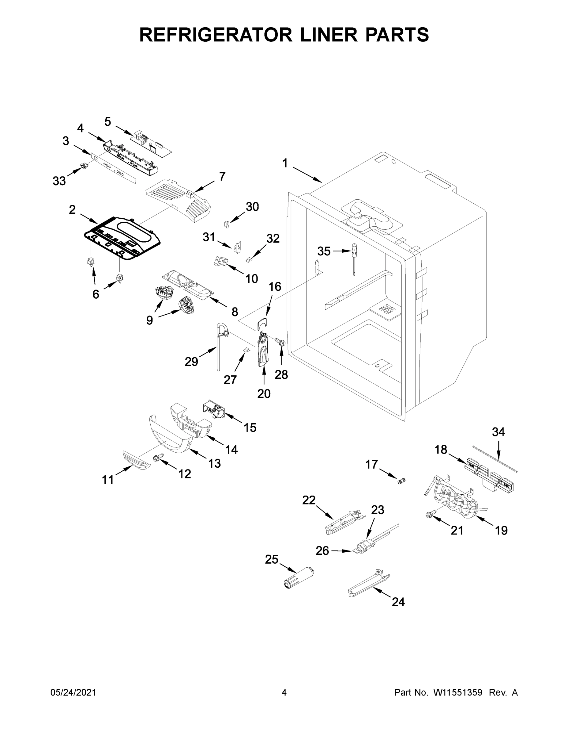 03 - REFRIGERATOR LINER PARTS