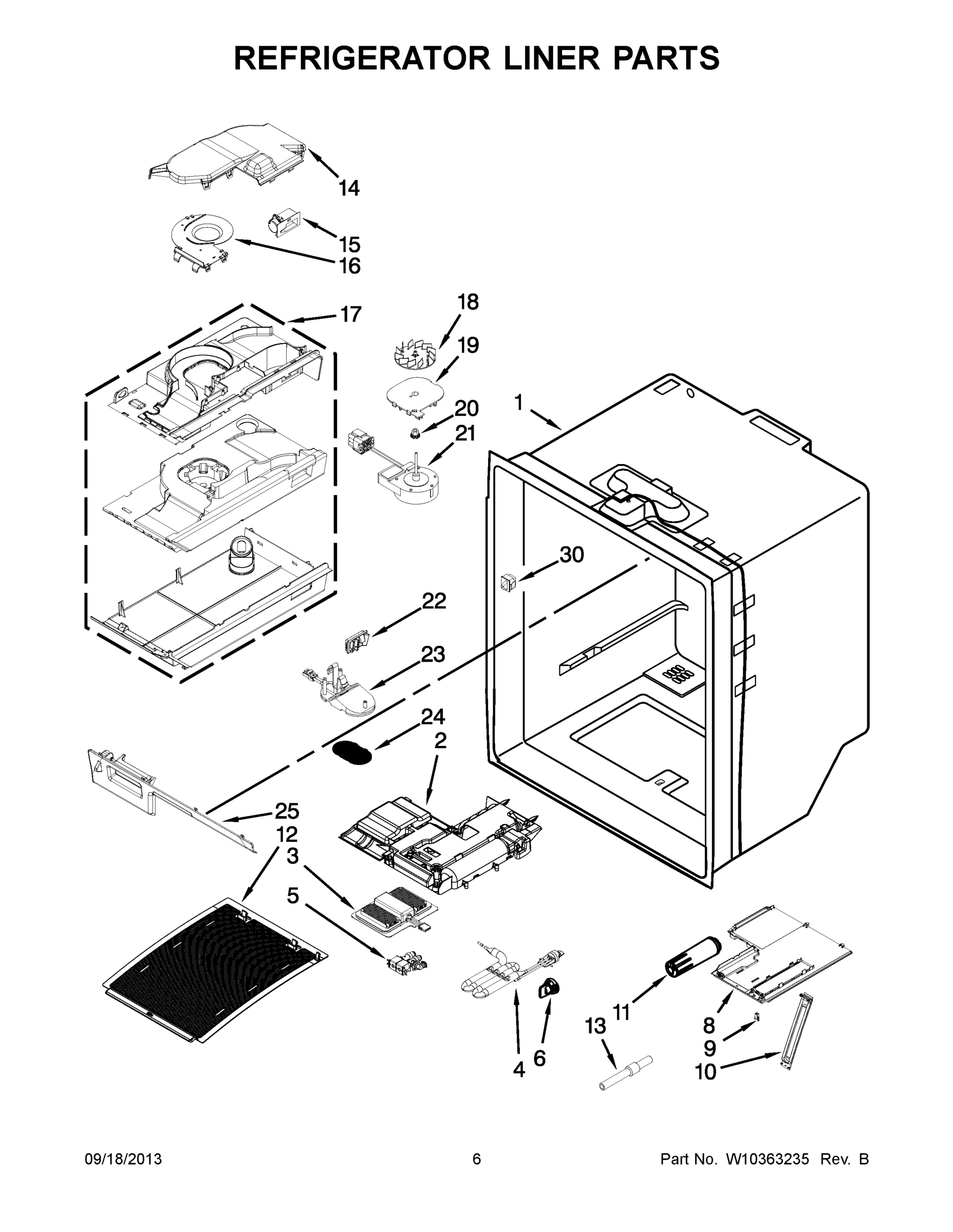 04 - REFRIGERATOR LINER PARTS
