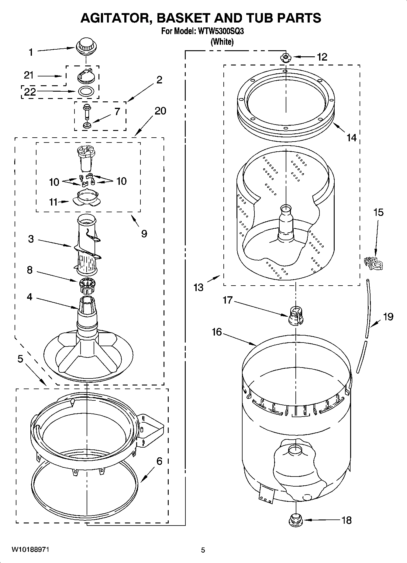 03 - AGITATOR, BASKET AND TUB PARTS