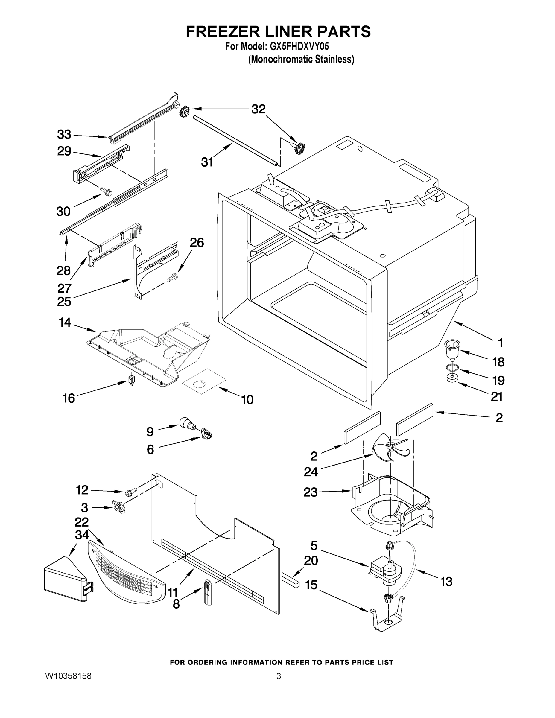 02 - FREEZER LINER PARTS