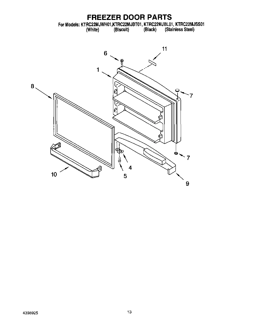 07 - FREEZER DOOR, OPTIONAL