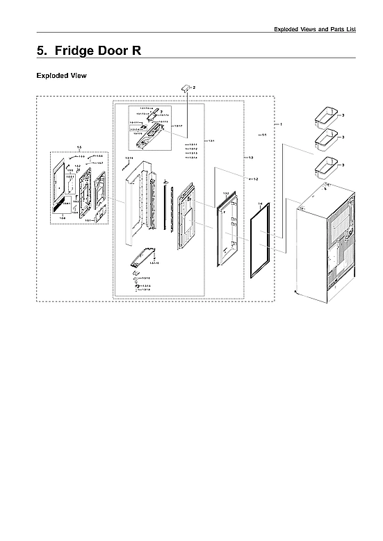 RIGHT REFRIGERATOR DOOR PARTS