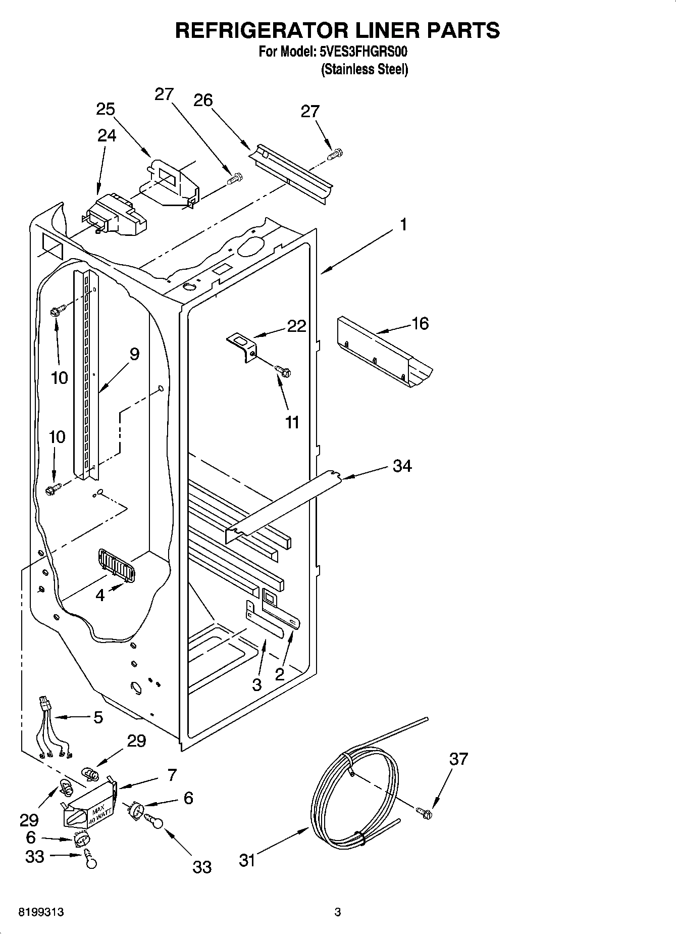 02 - REFRIGERATOR LINER PARTS