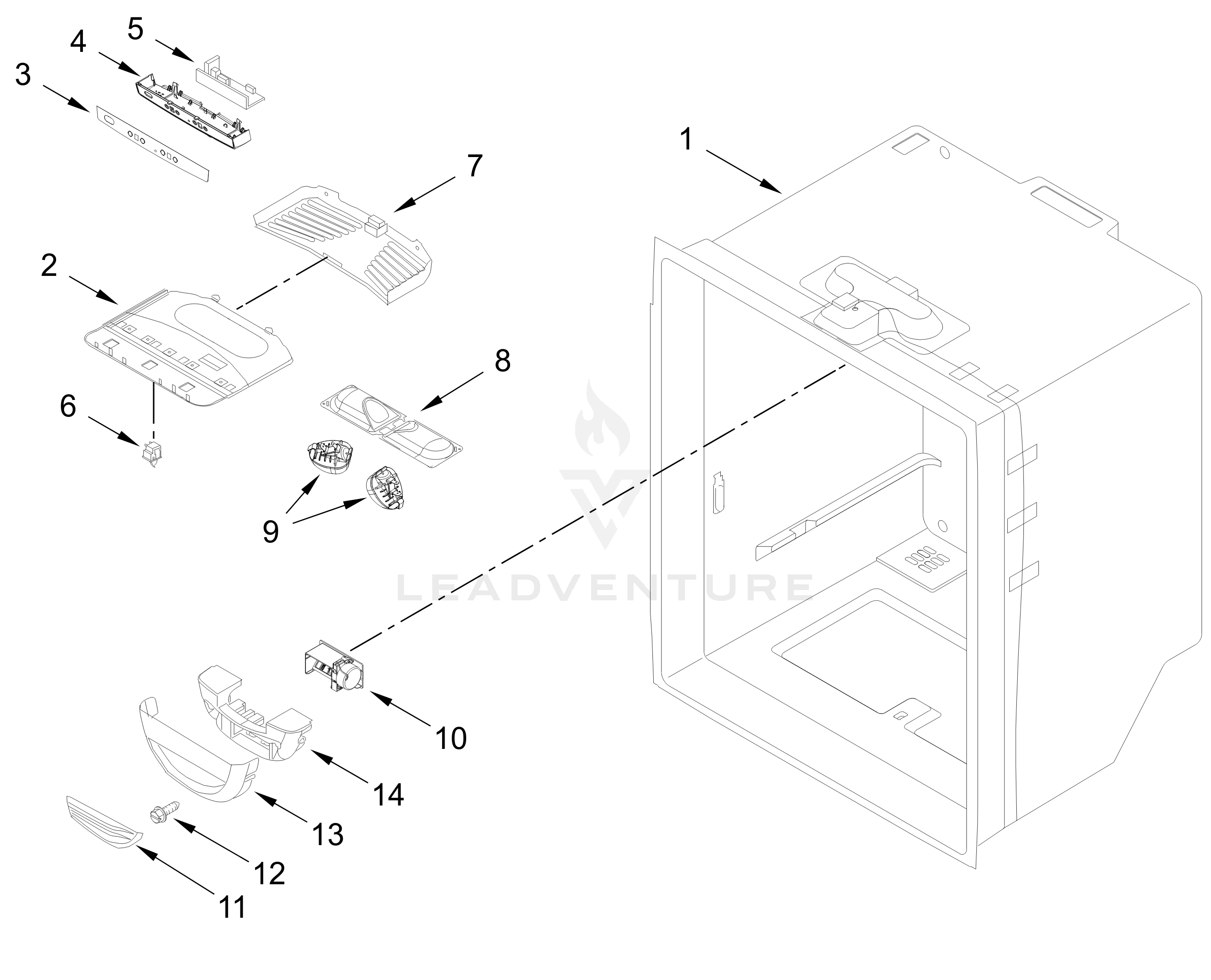 REFRIGERATOR LINER PARTS