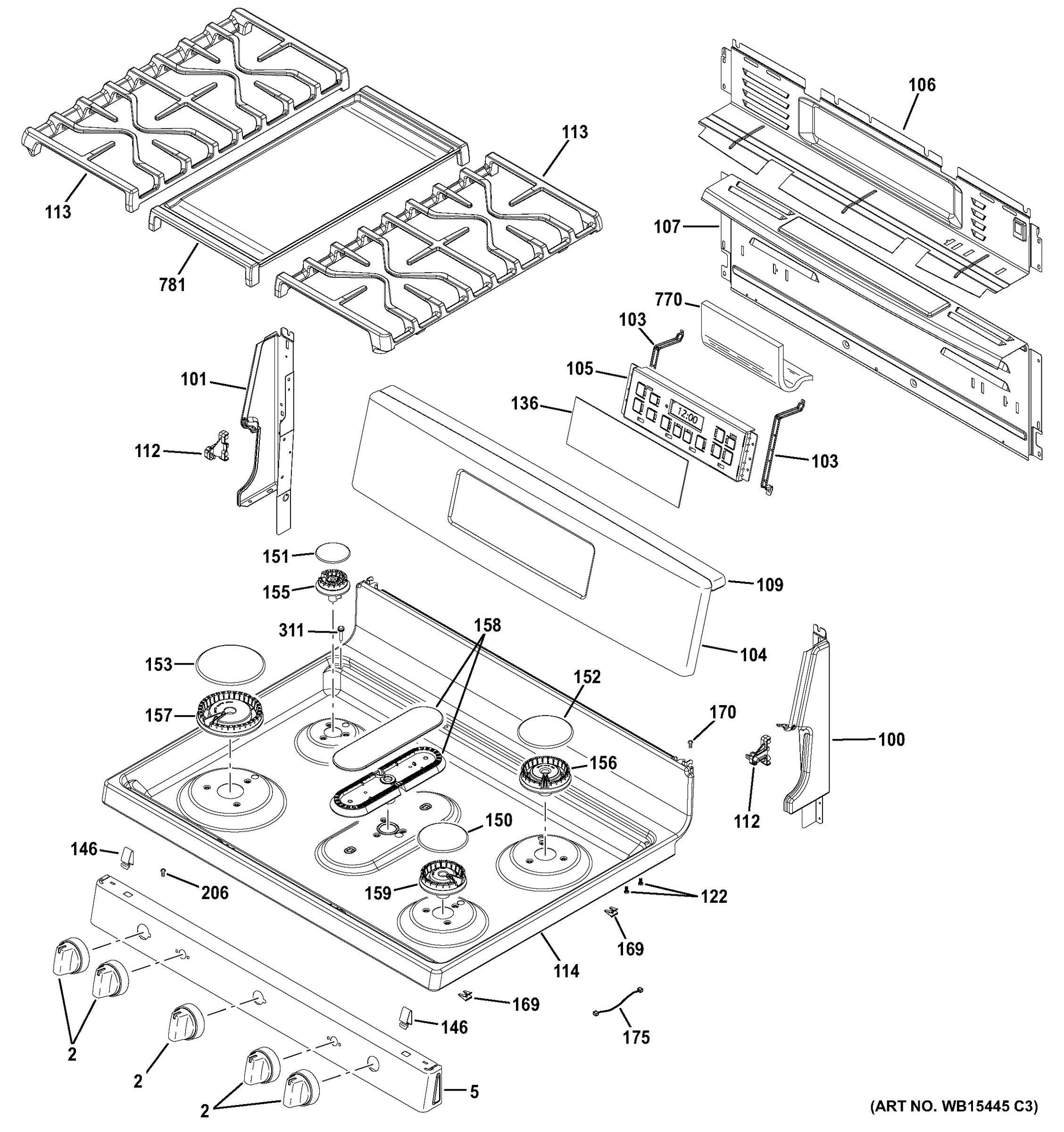 CONTROL PANEL & COOKTOP