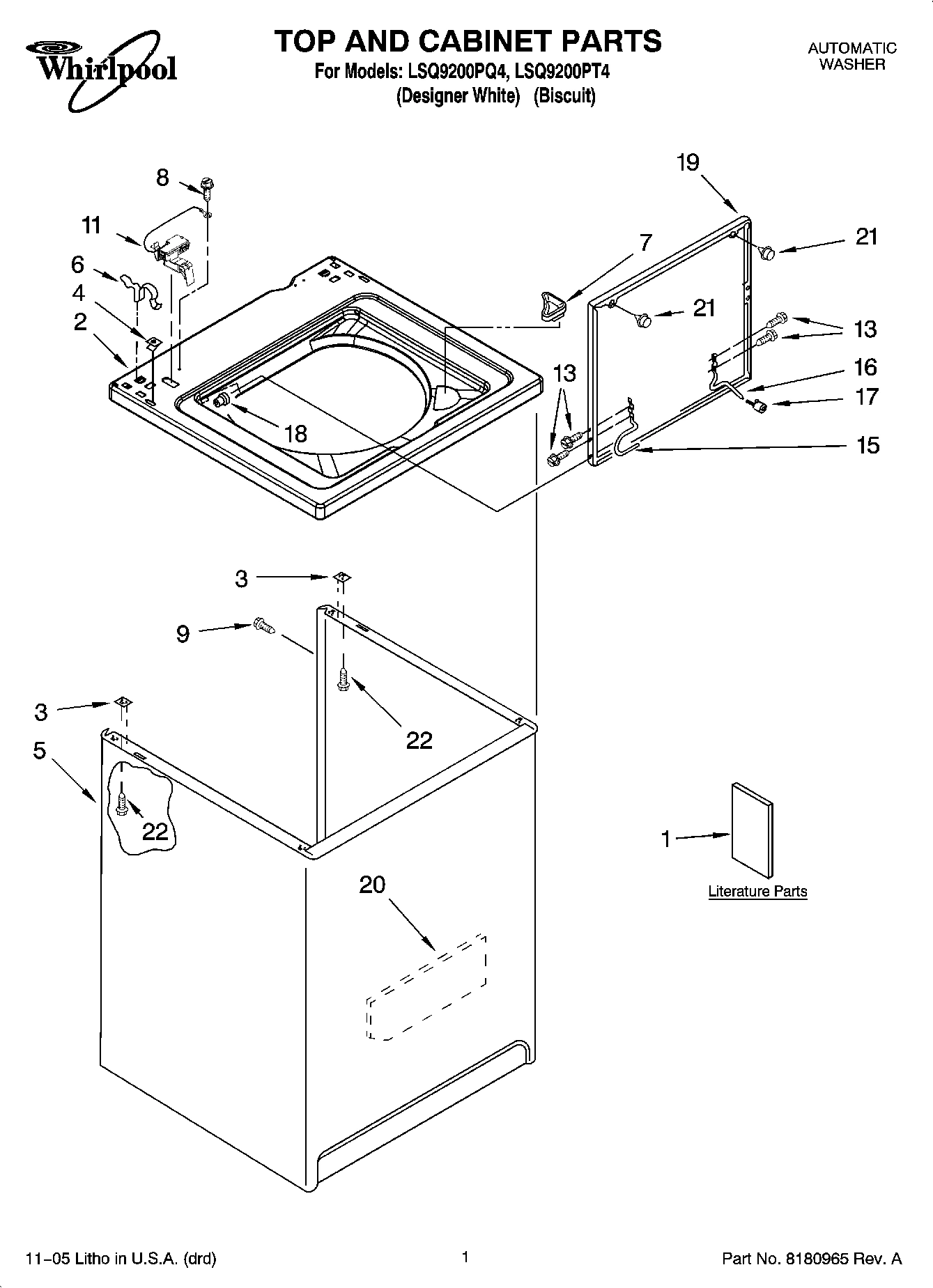 01 - TOP AND CABINET PARTS