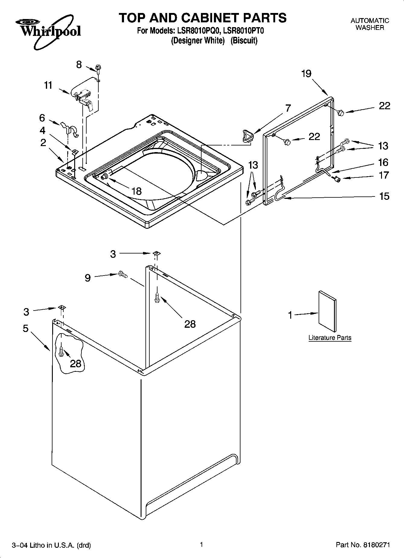 01 - TOP AND CABINET PARTS