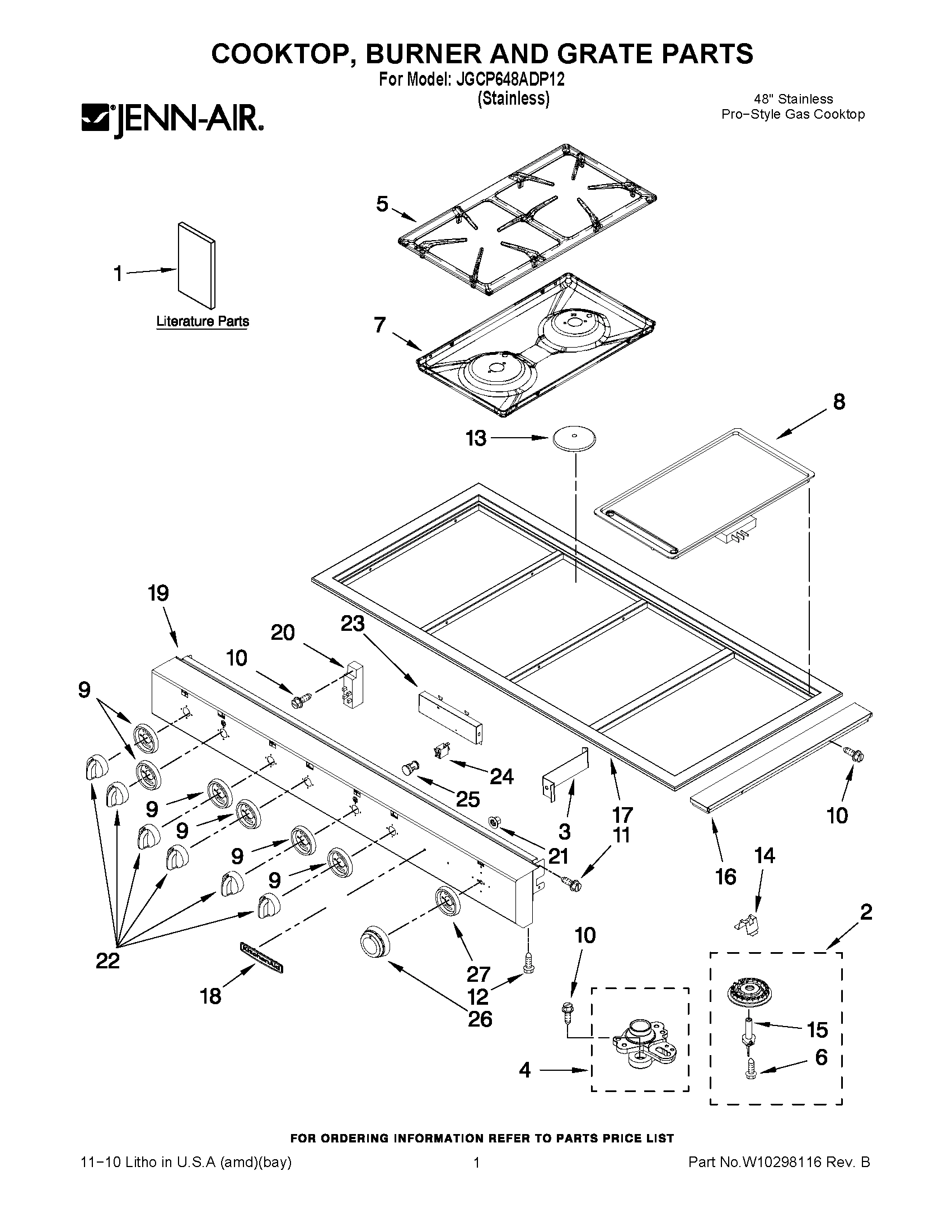 01 - COOKTOP, BURNER AND GRATE PARTS