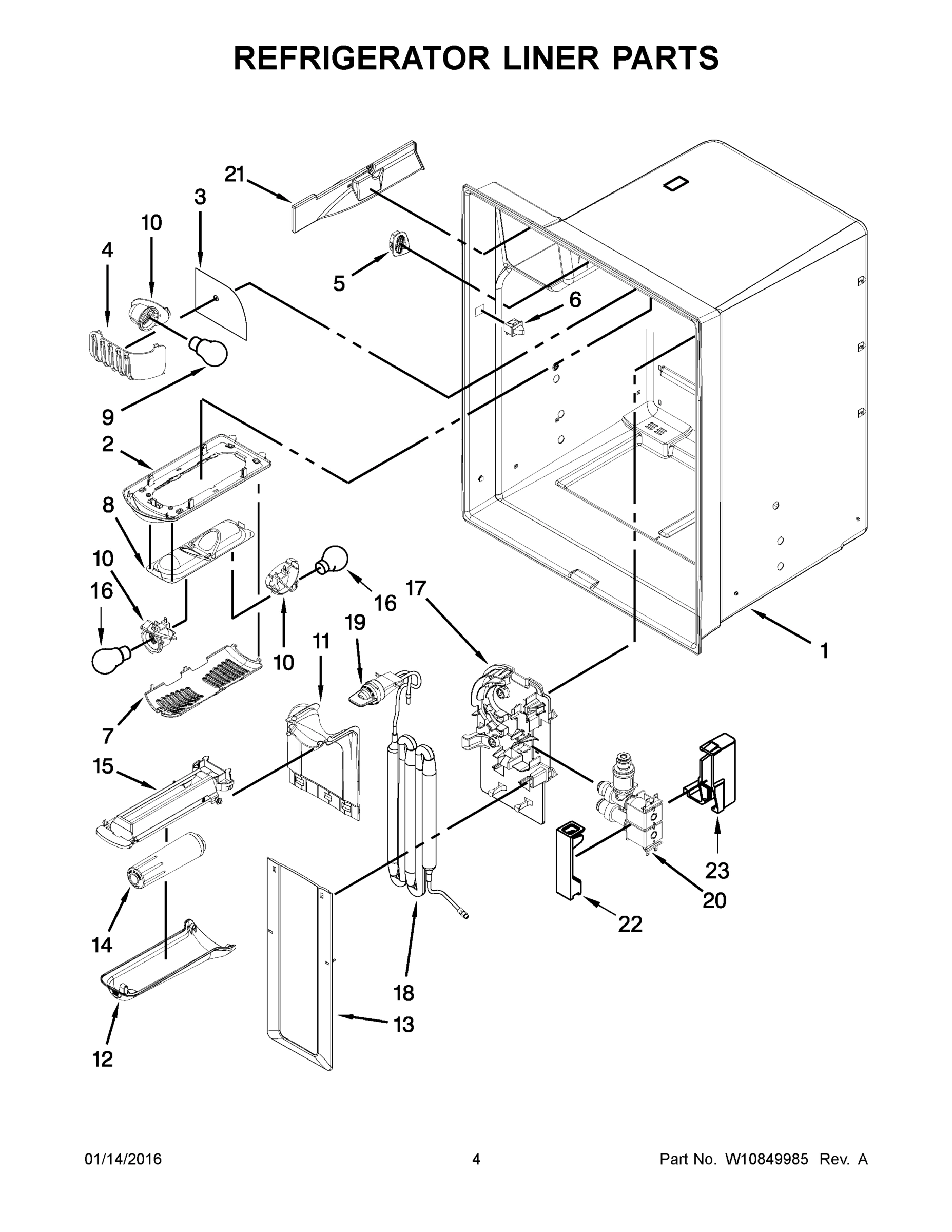 03 - REFRIGERATOR LINER PARTS