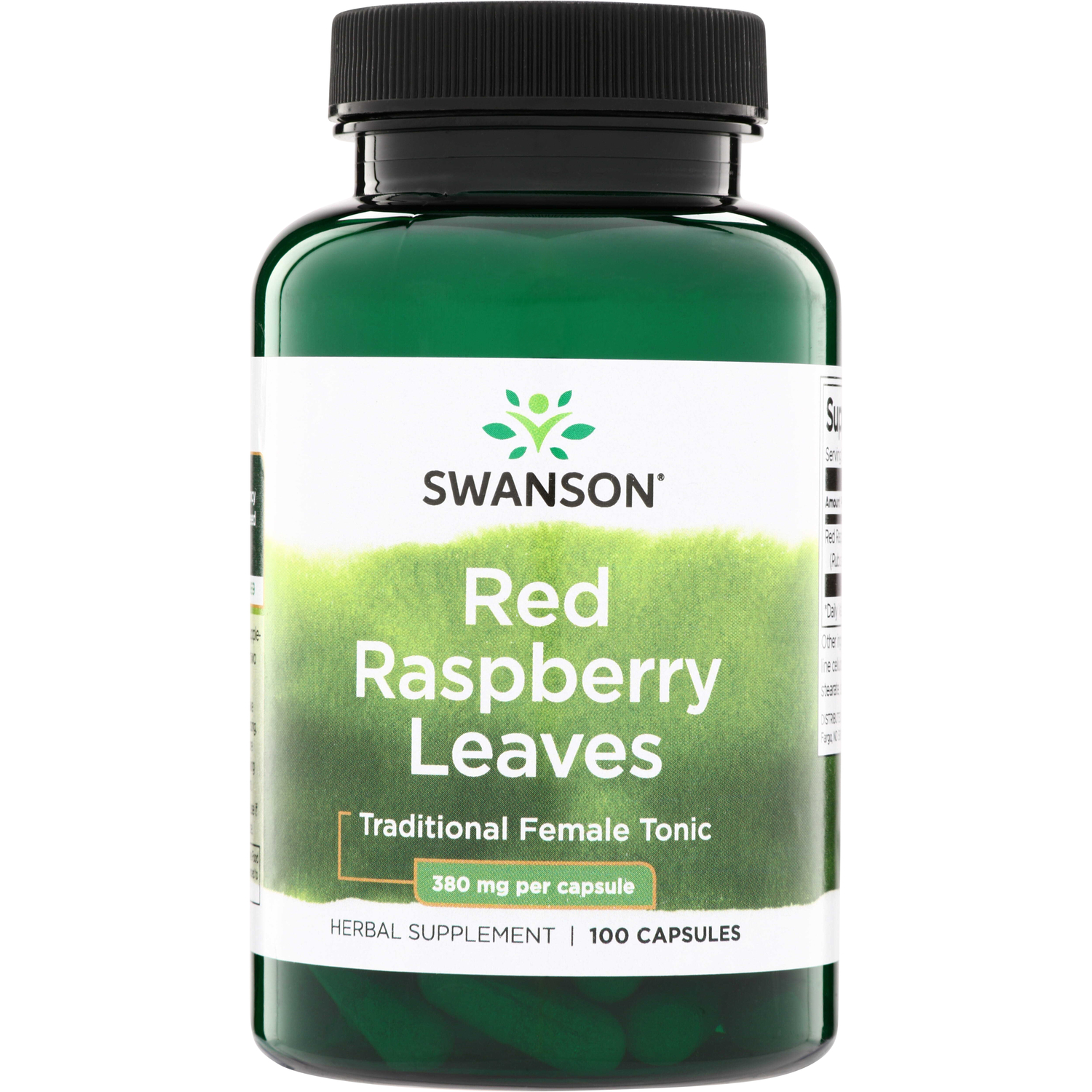 Swanson Vitamins Red Raspberry Leaves Supplement Vitamin | 380 mg | 100 Caps