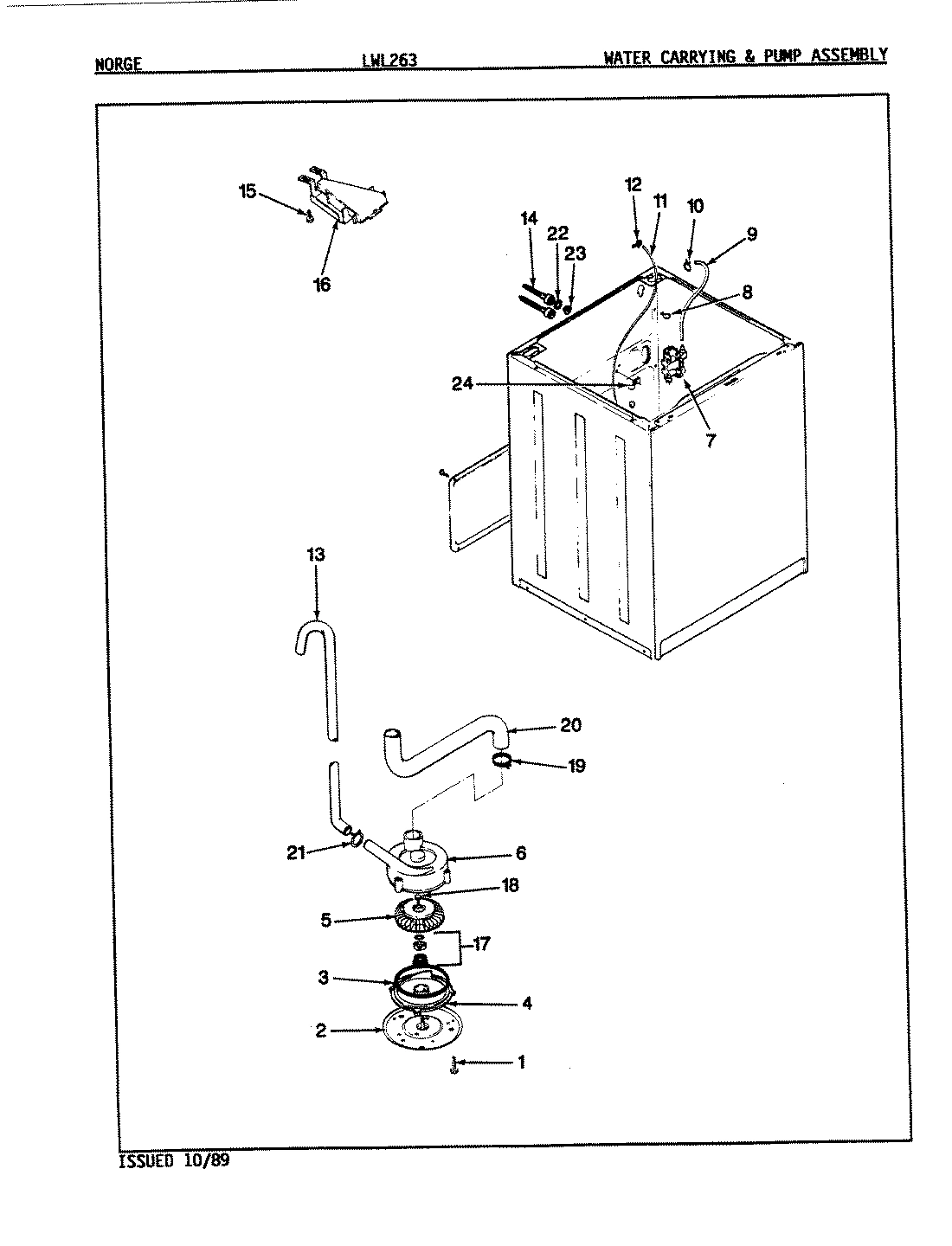 11 - WATER CARRYING & PUMP ASSY. (REV. E-F)