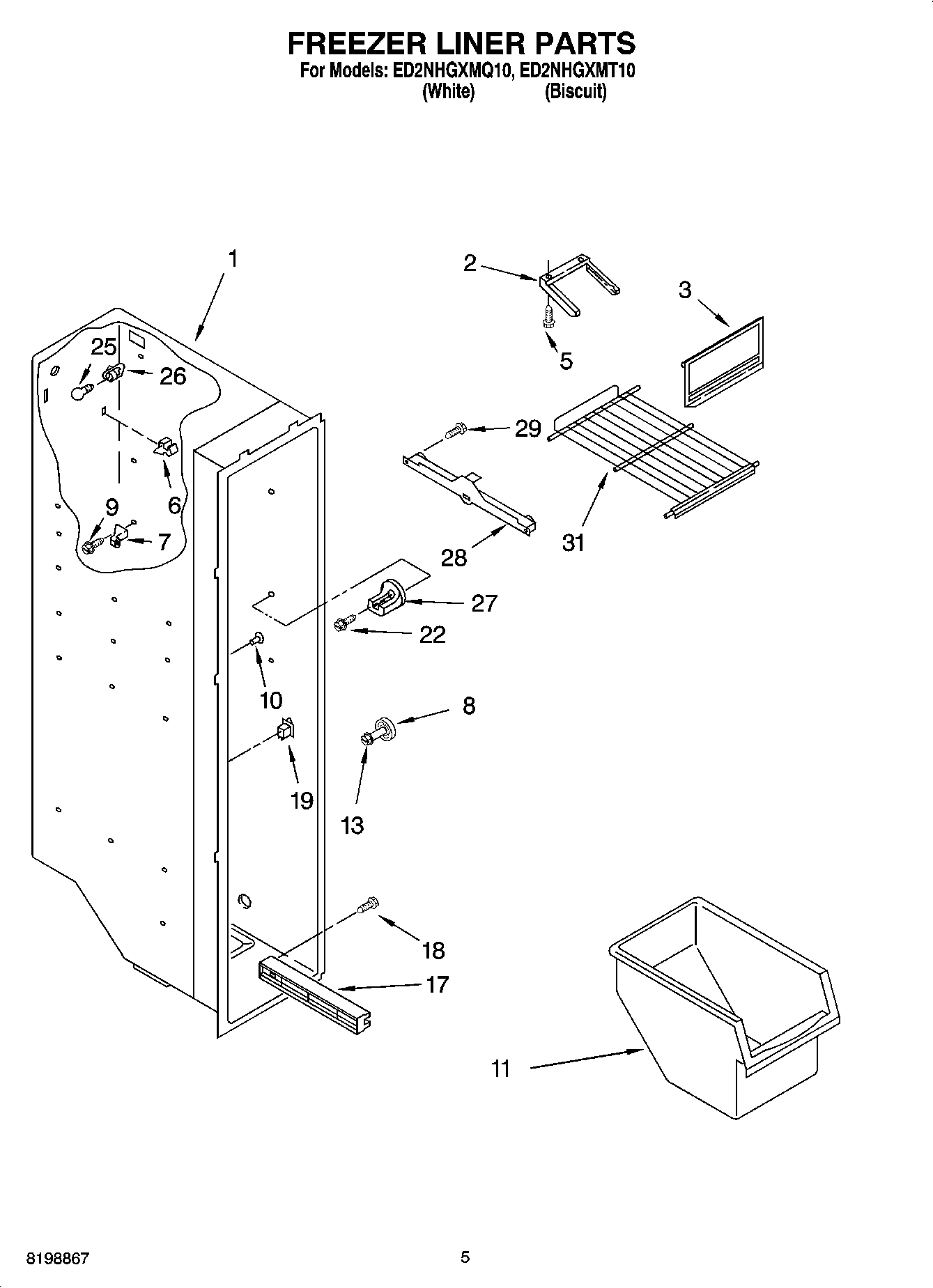 04 - FREEZER LINER PARTS