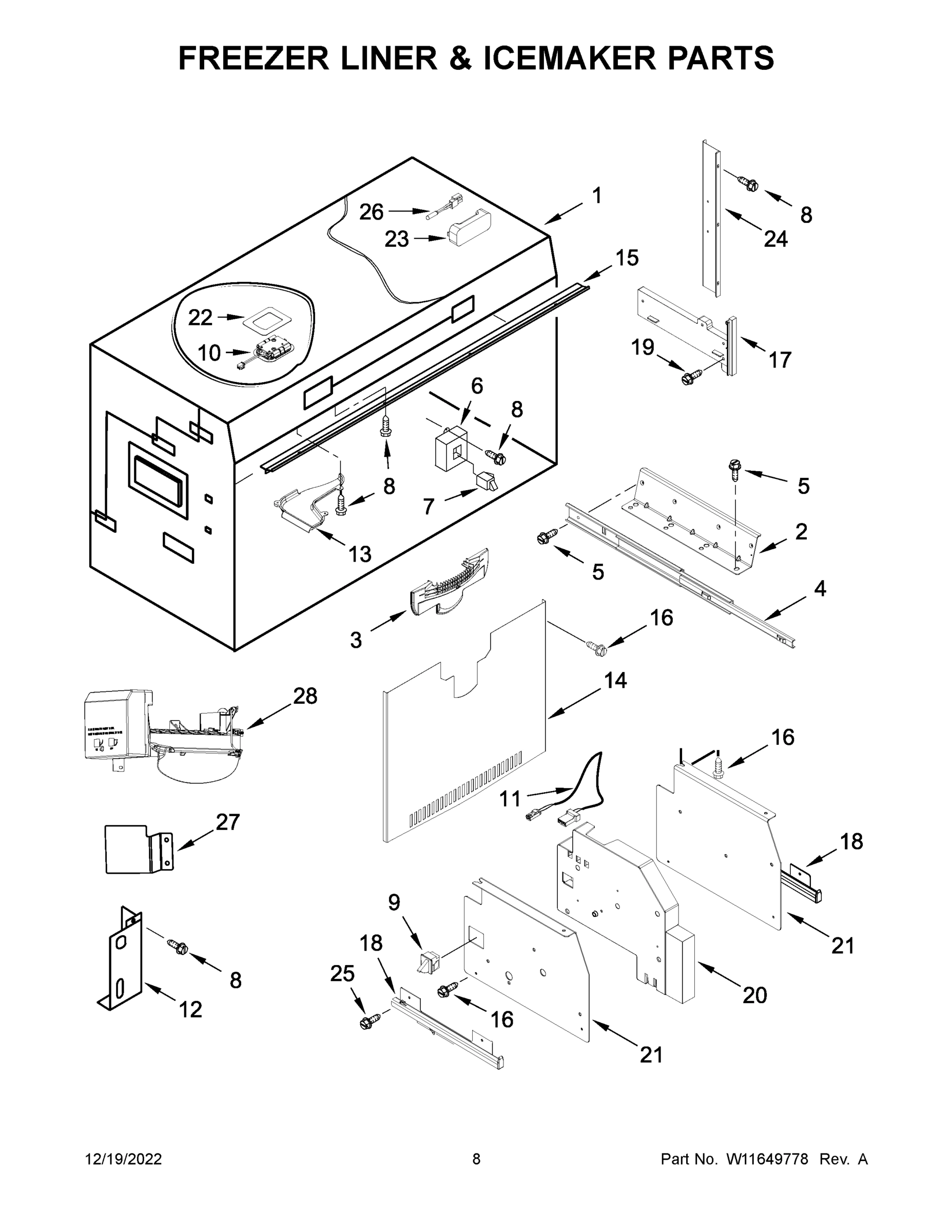 05 - FREEZER LINER & ICEMAKER PARTS