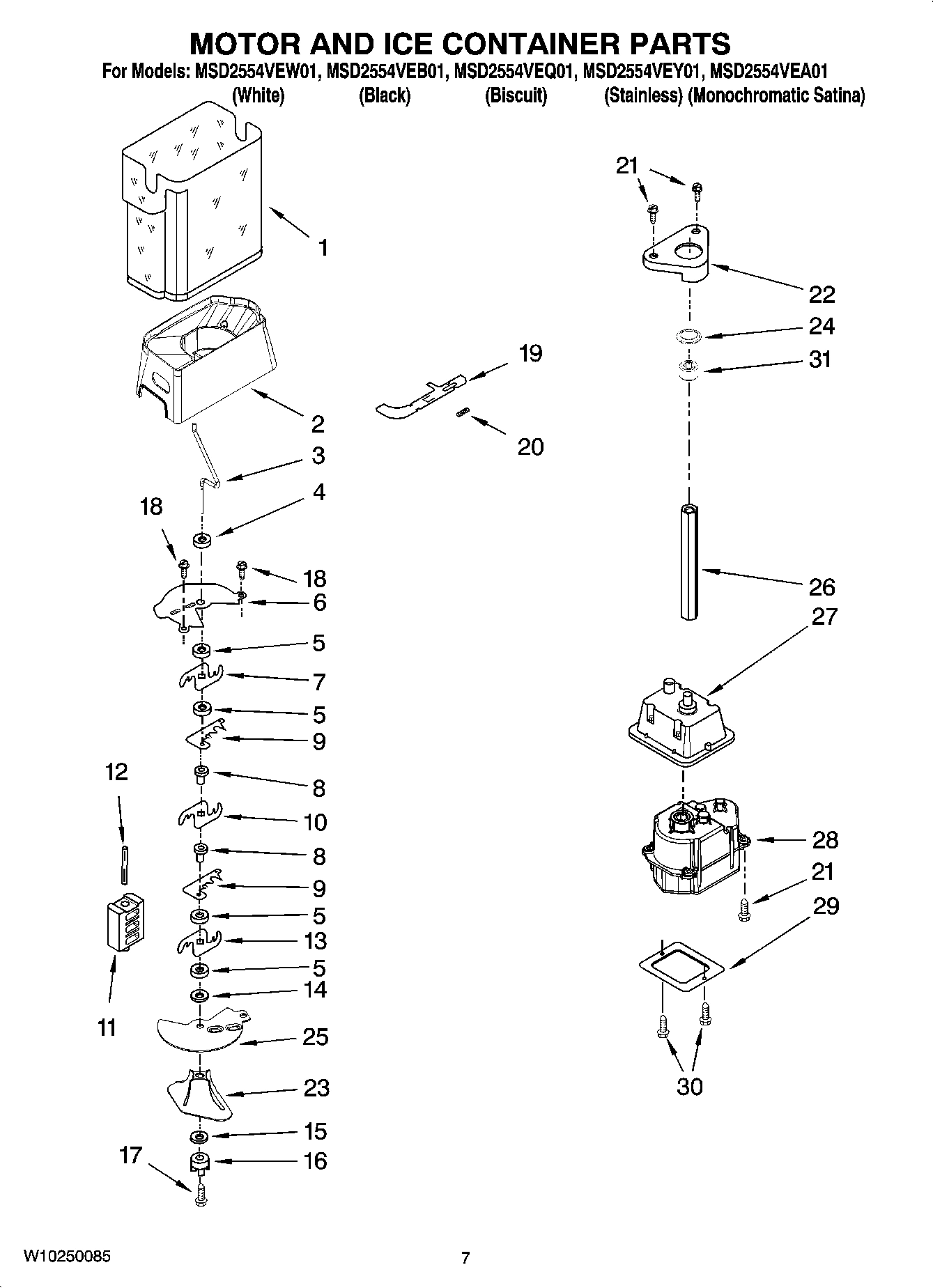 05 - MOTOR AND ICE CONTAINER PARTS