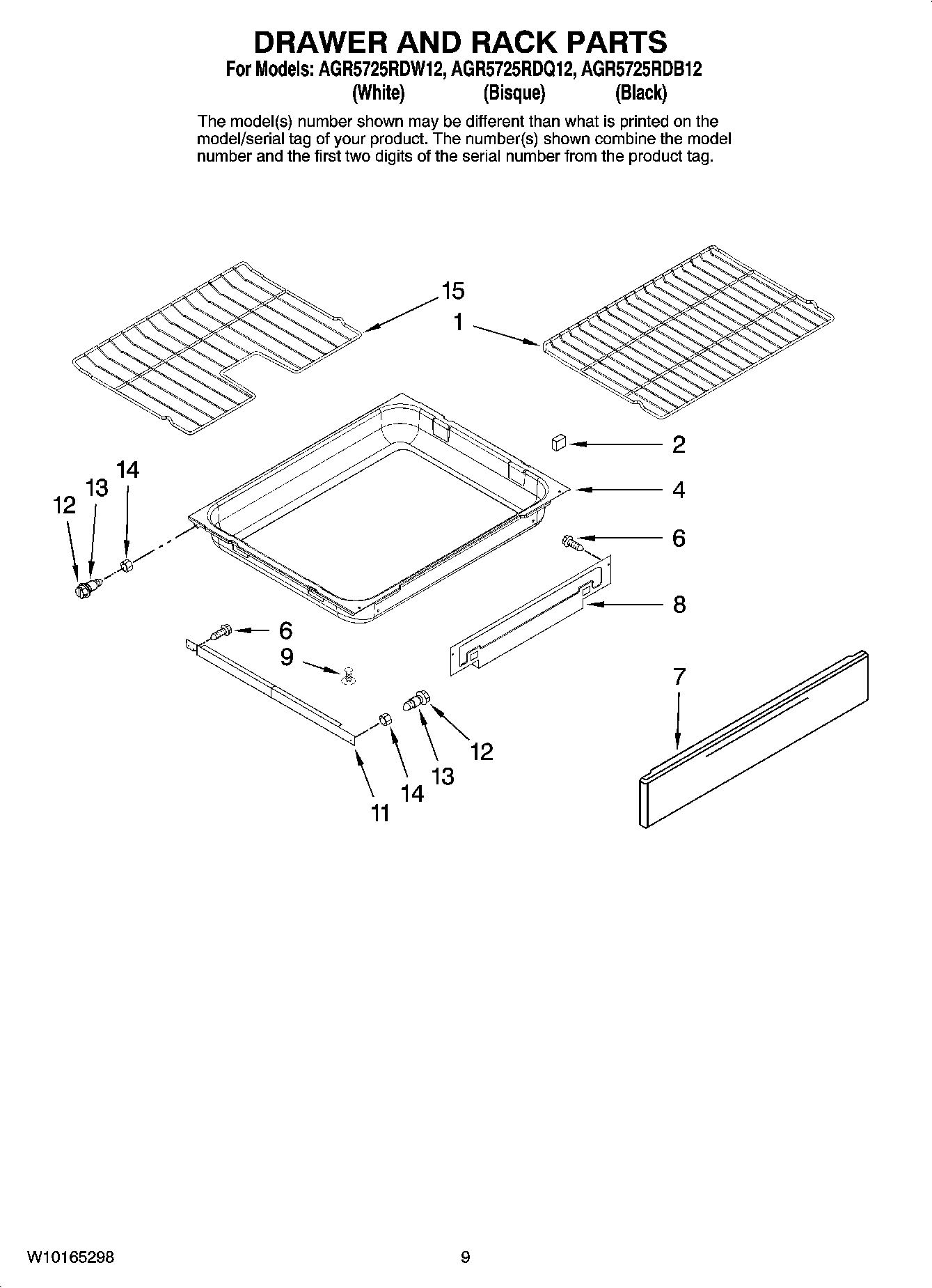 06 - DRAWER AND RACK PARTS, OPTIONAL PARTS (NOT INCLUDED)
