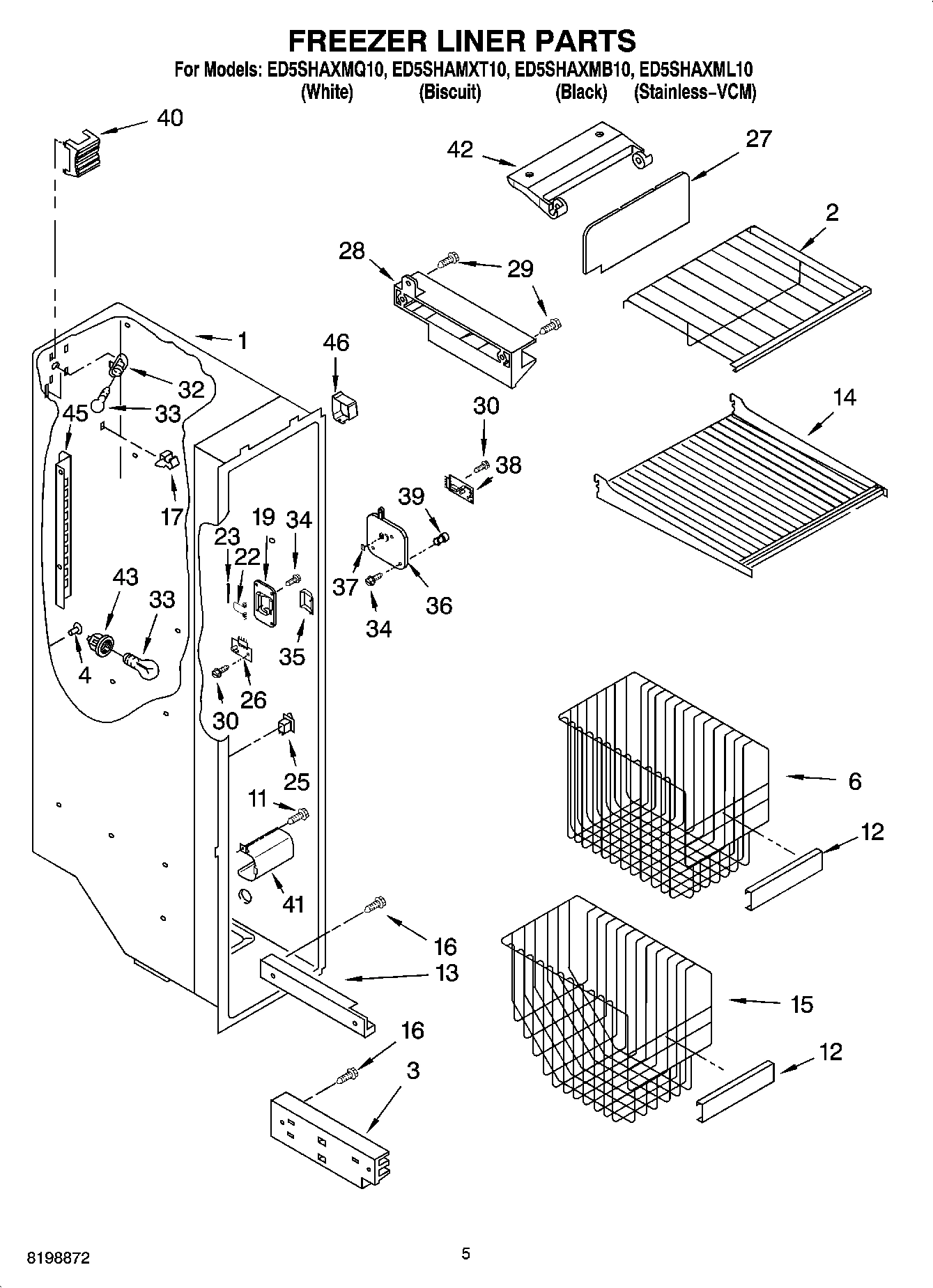 04 - FREEZER LINER PARTS
