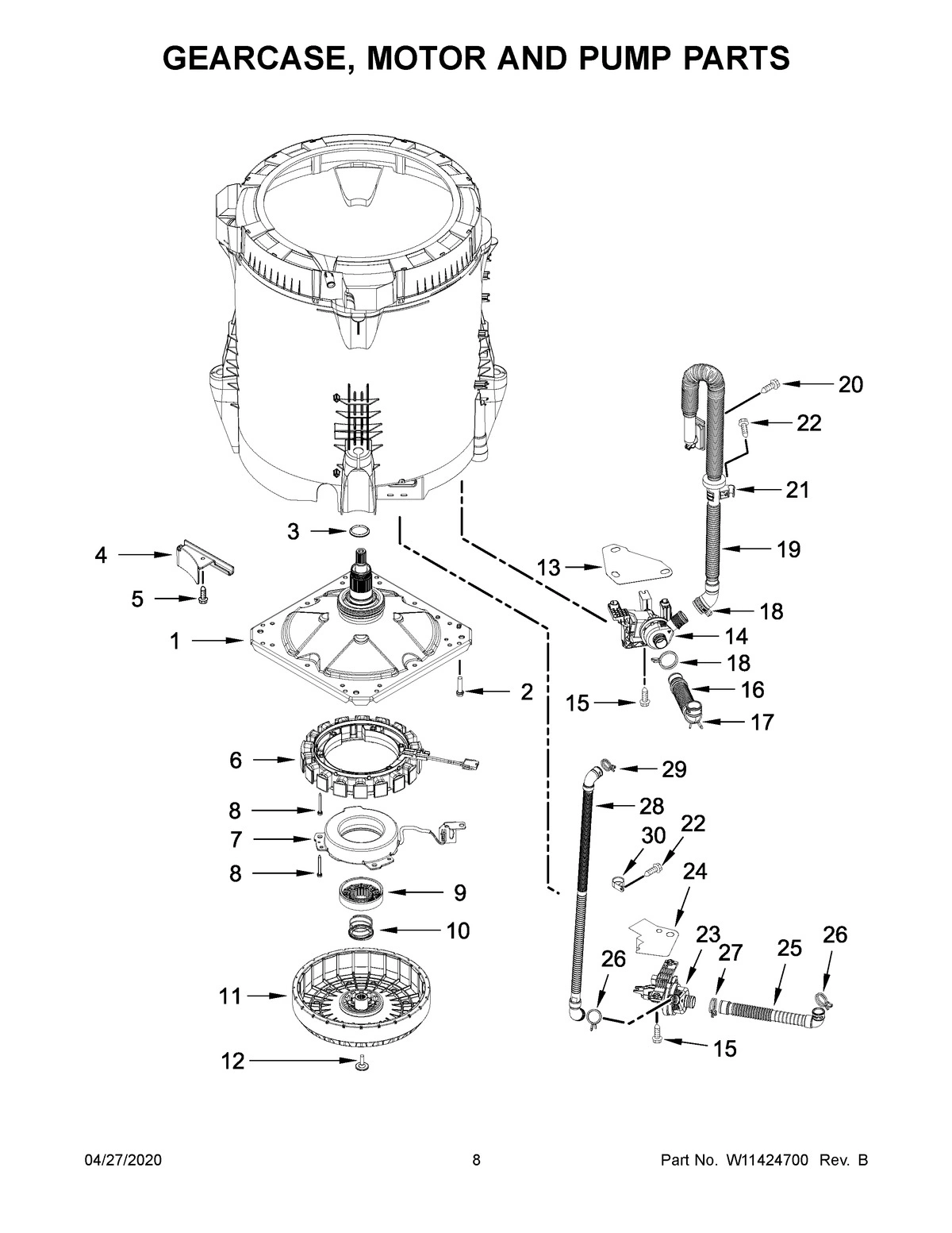 05 - GEARCASE, MOTOR AND PUMP PARTS
