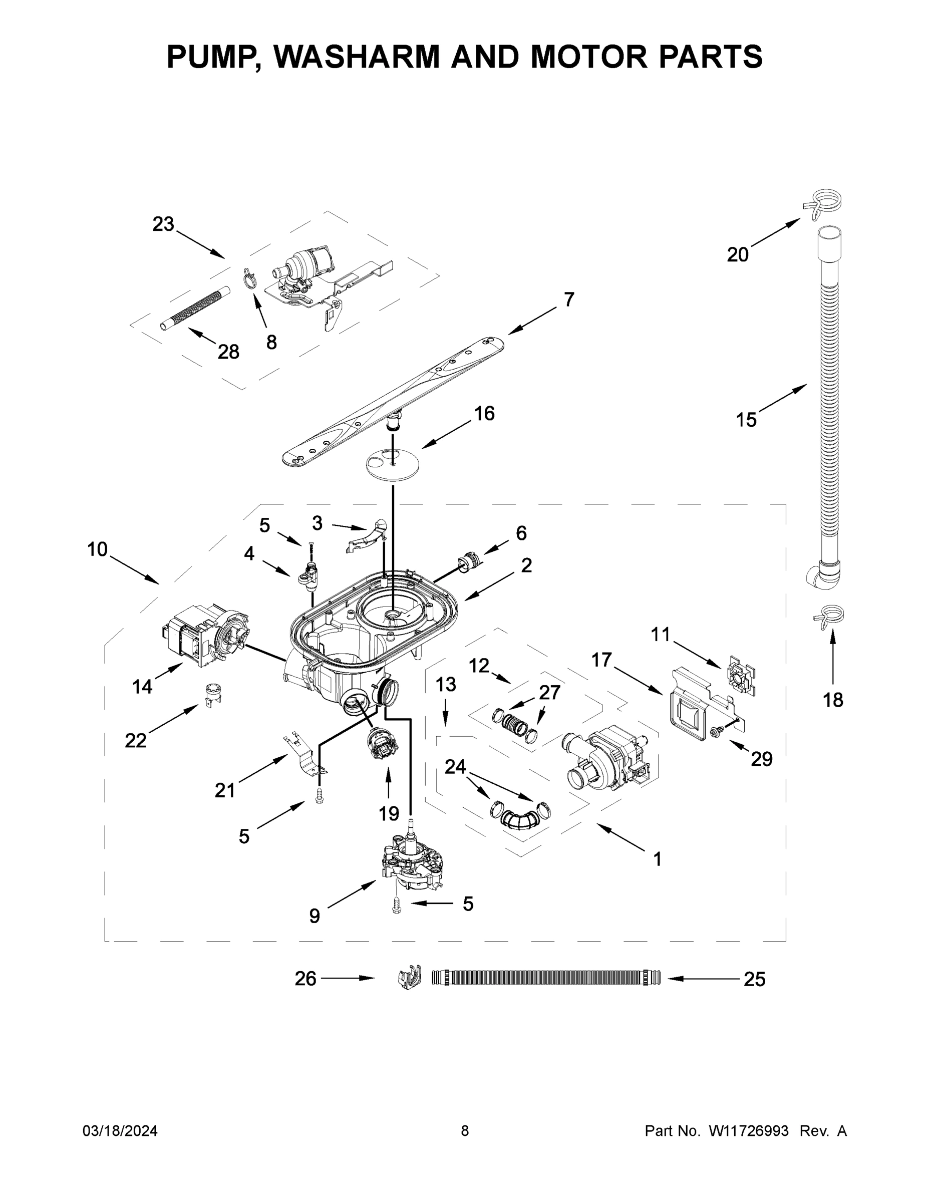 05 - PUMP, WASHARM AND MOTOR PARTS