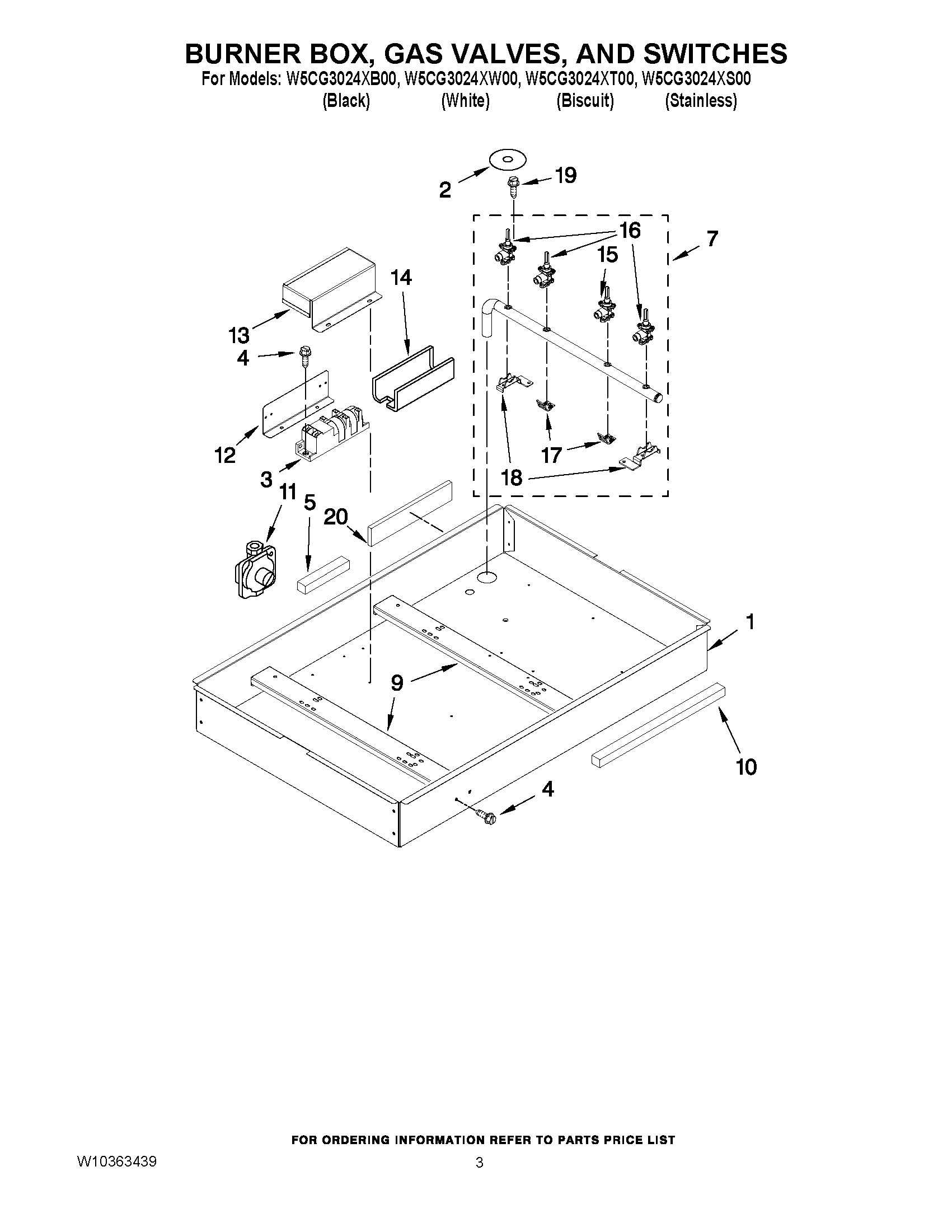 02 - BURNER BOX, GAS VALVES, AND SWITCHES