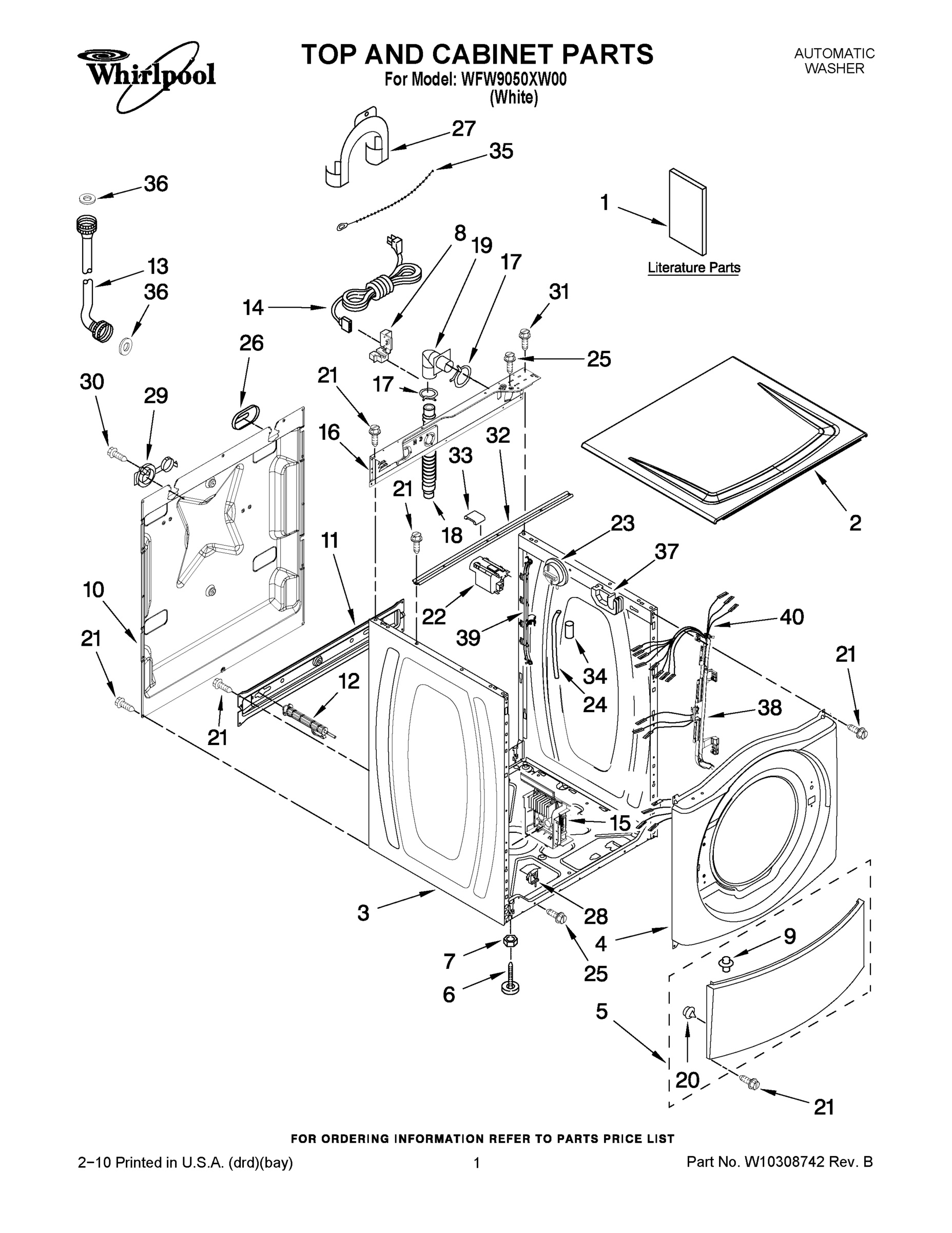 01 - TOP AND CABINET PARTS