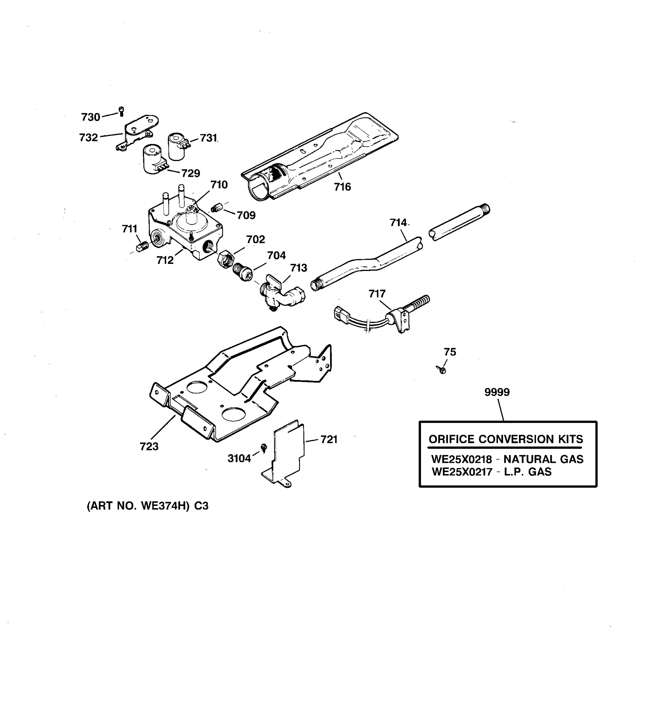 GAS VALVE & BURNER ASSEMBLY