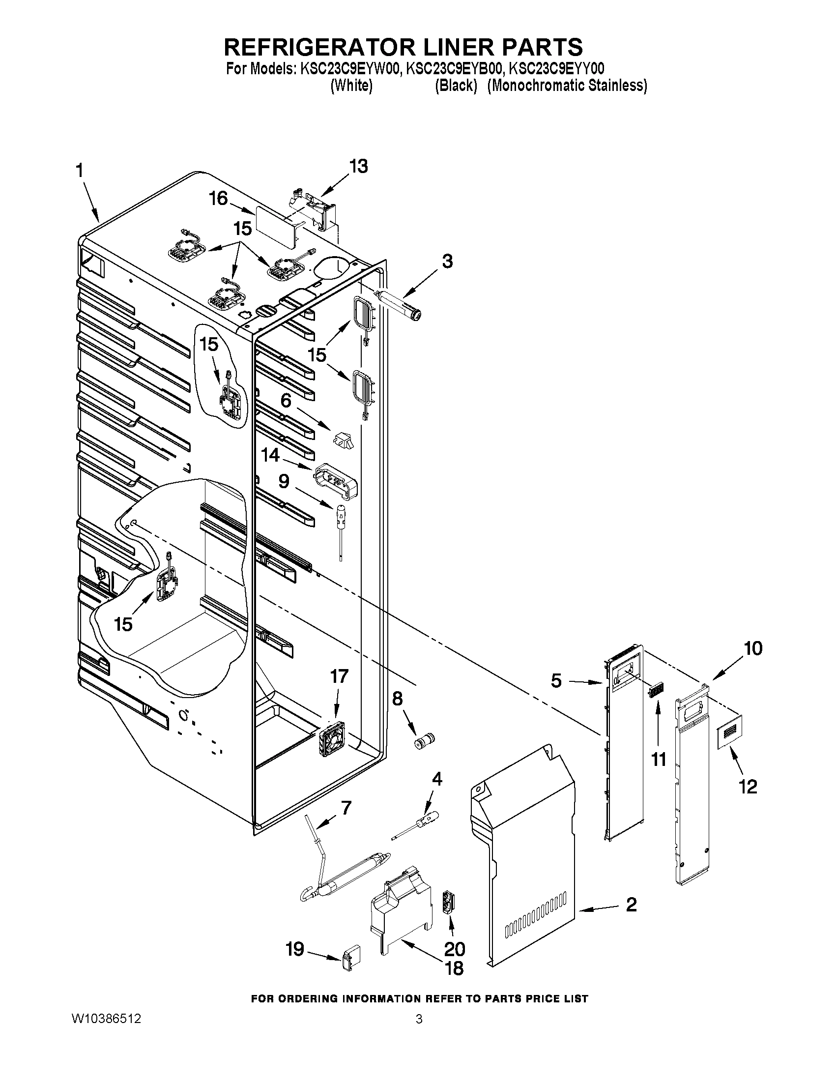 02 - REFRIGERATOR LINER PARTS