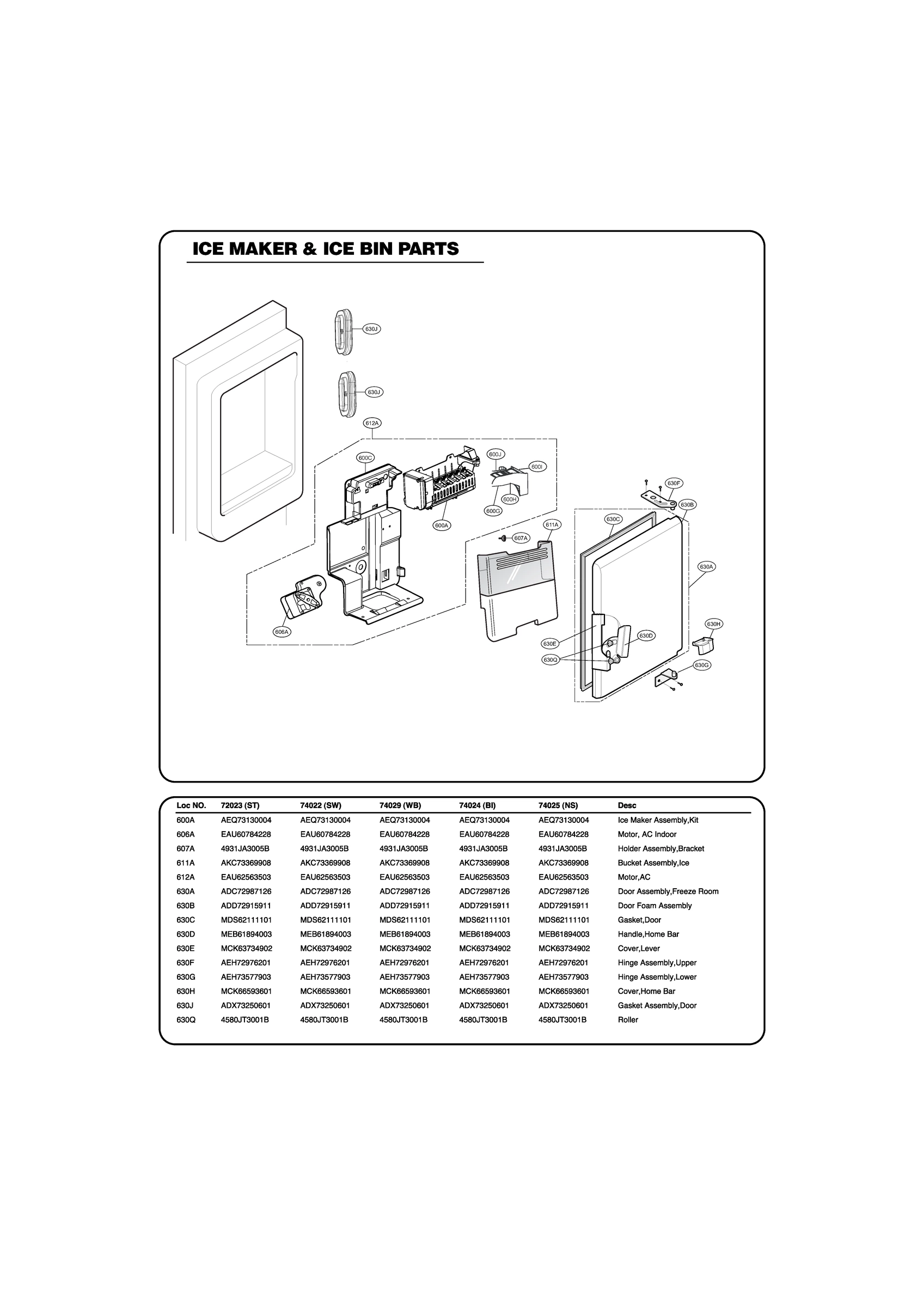 ICEMAKER & ICE BIN PARTS