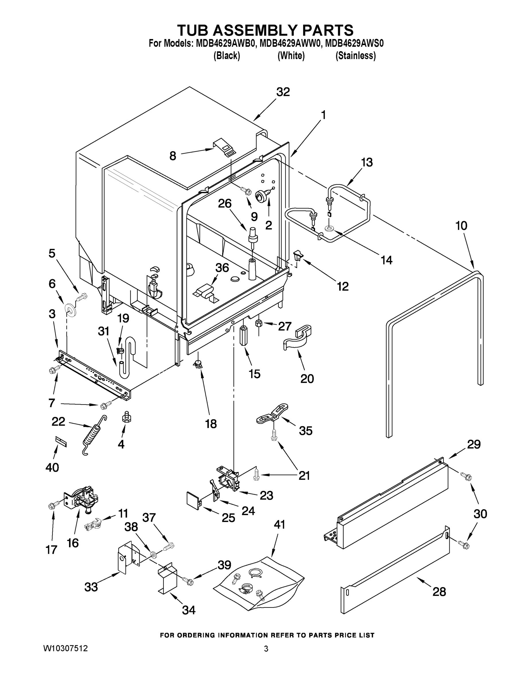 03 - TUB ASSEMBLY PARTS