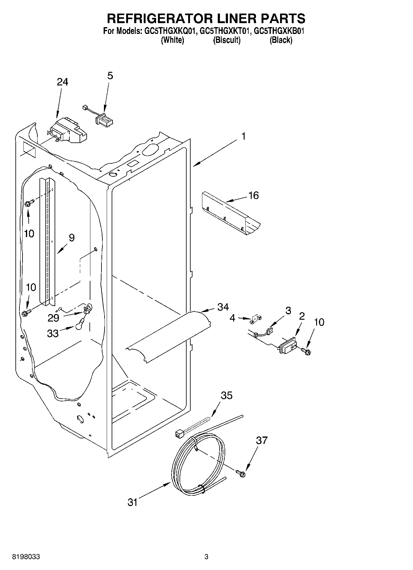 02 - REFRIGERATOR LINER PARTS