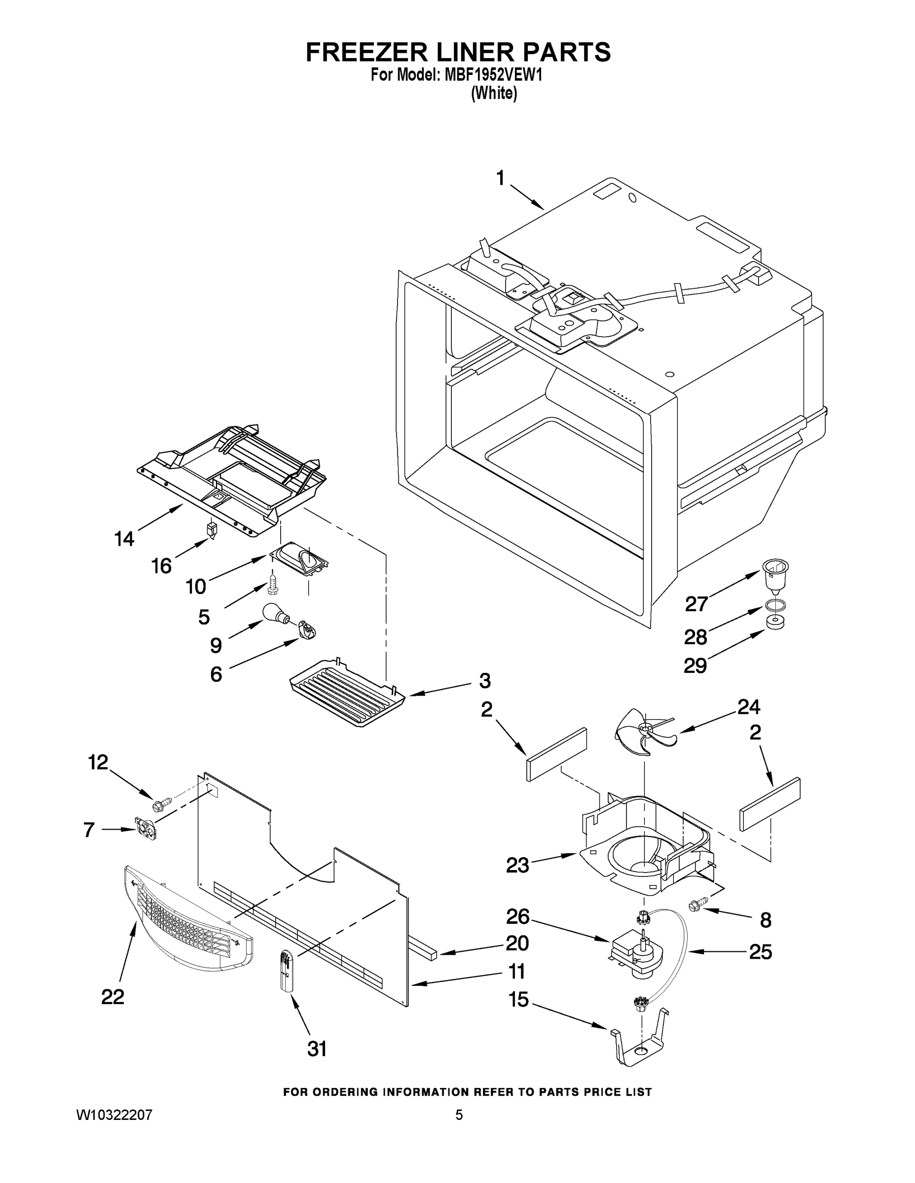 03 - FREEZER LINER PARTS