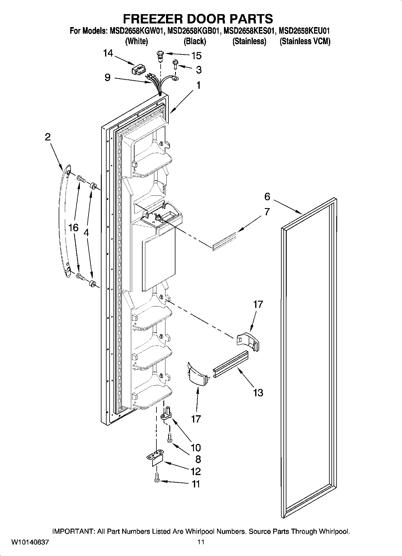 07 - FREEZER DOOR PARTS