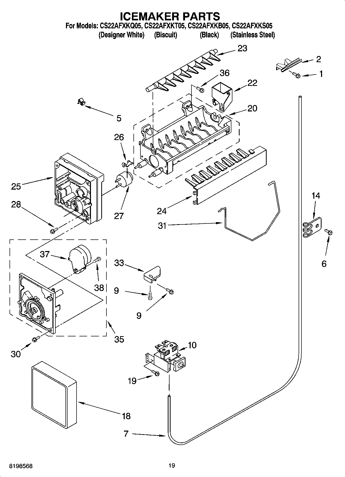 12 - ICEMAKER PARTS, OPTIONAL PARTS