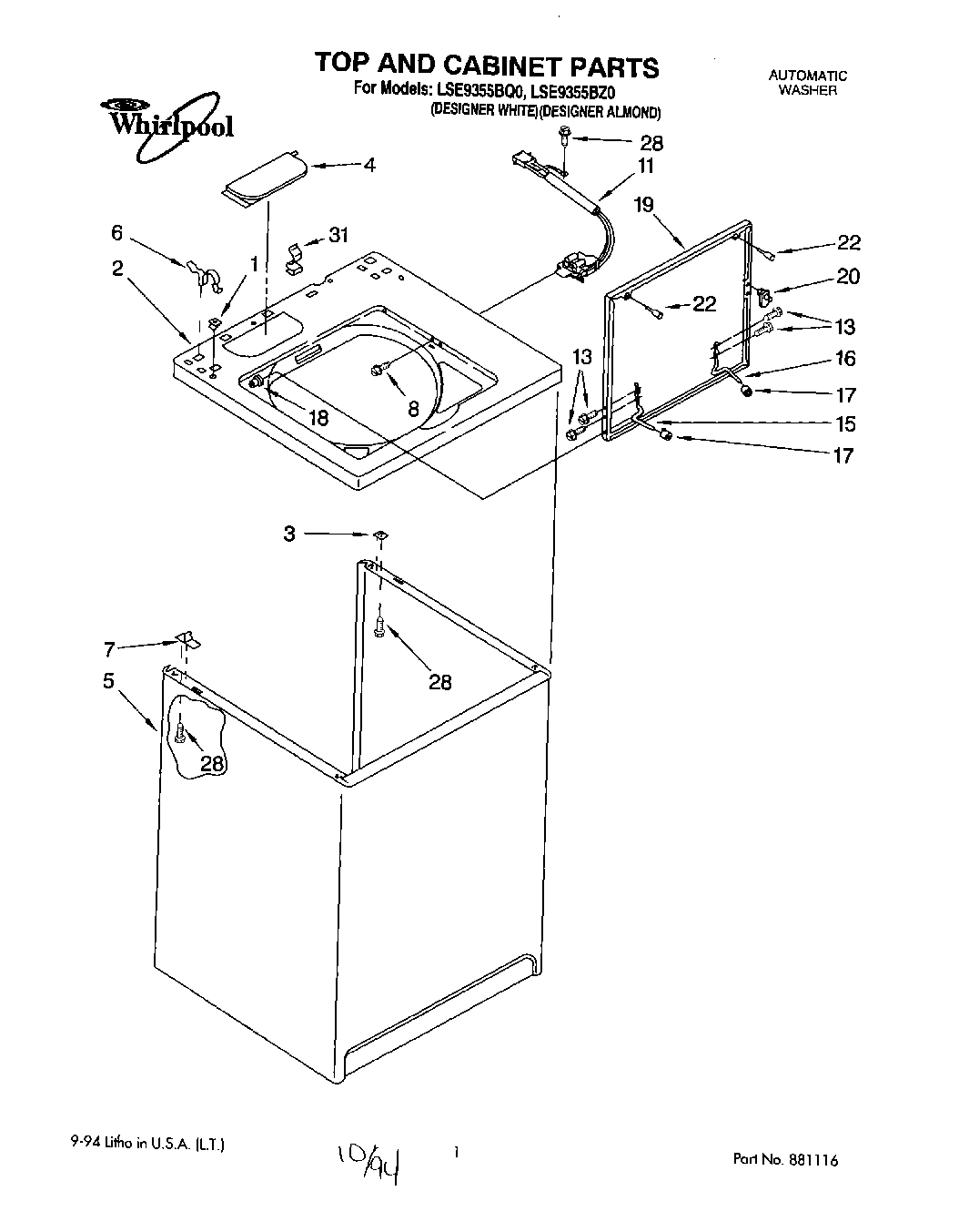 01 - TOP AND CABINET, LIT/OPTIONAL