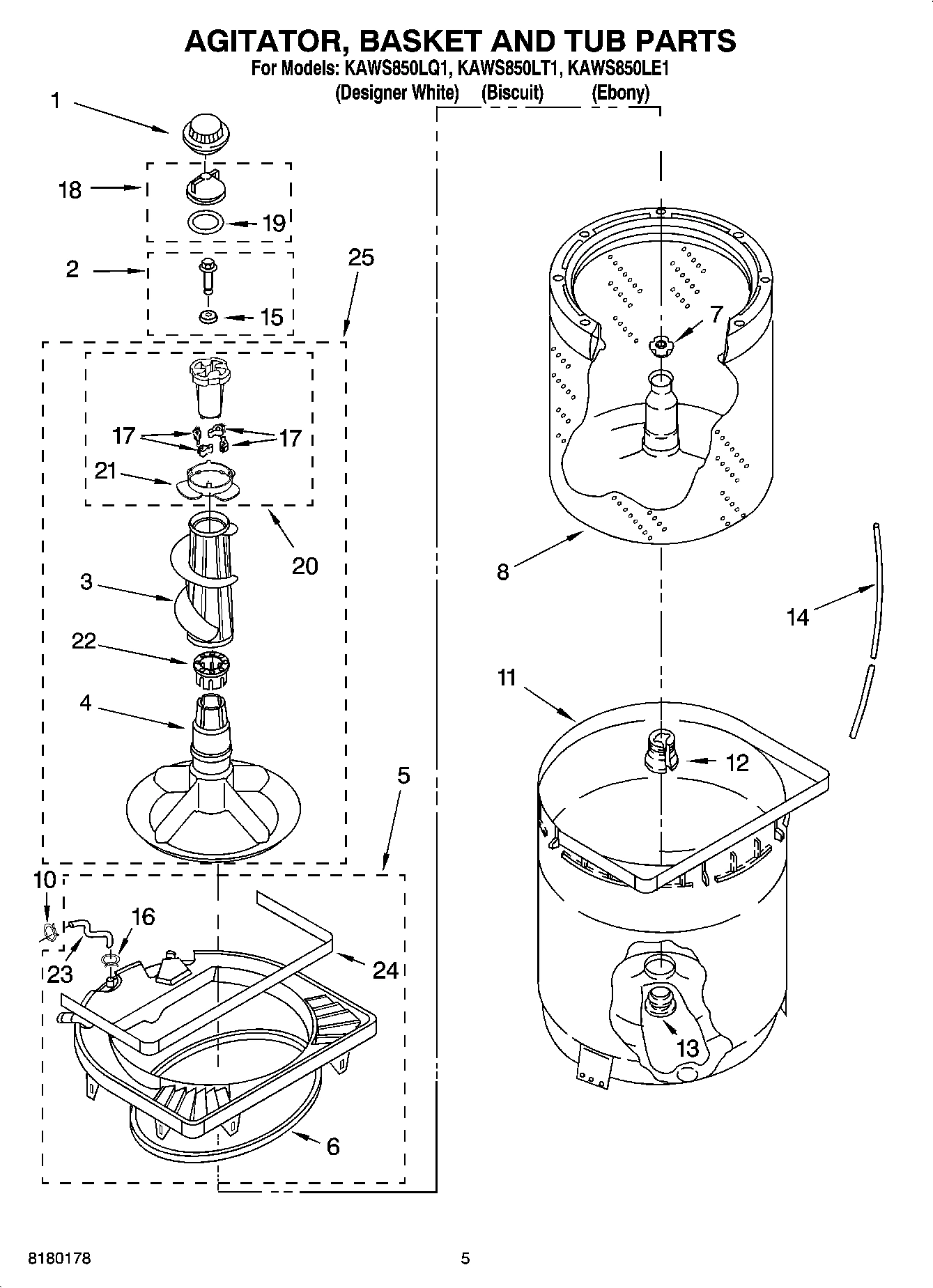 03 - AGITATOR, BASKET AND TUB PARTS