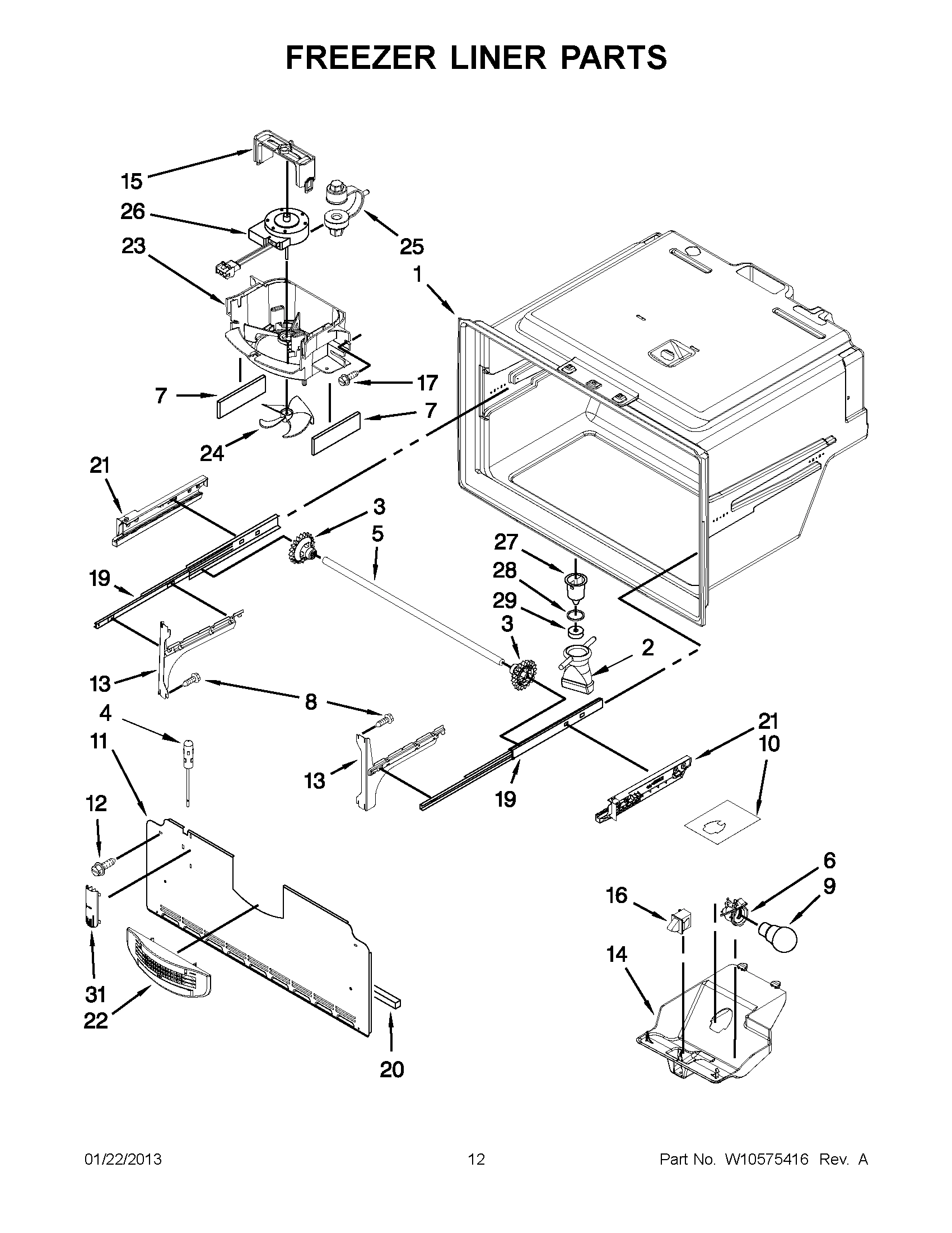 06 - FREEZER LINER PARTS