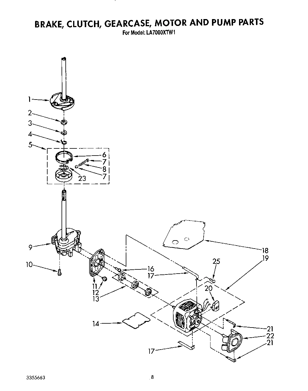 07 - BRAKE, CLUTCH, GEARCASE, MOTOR AND PUMP