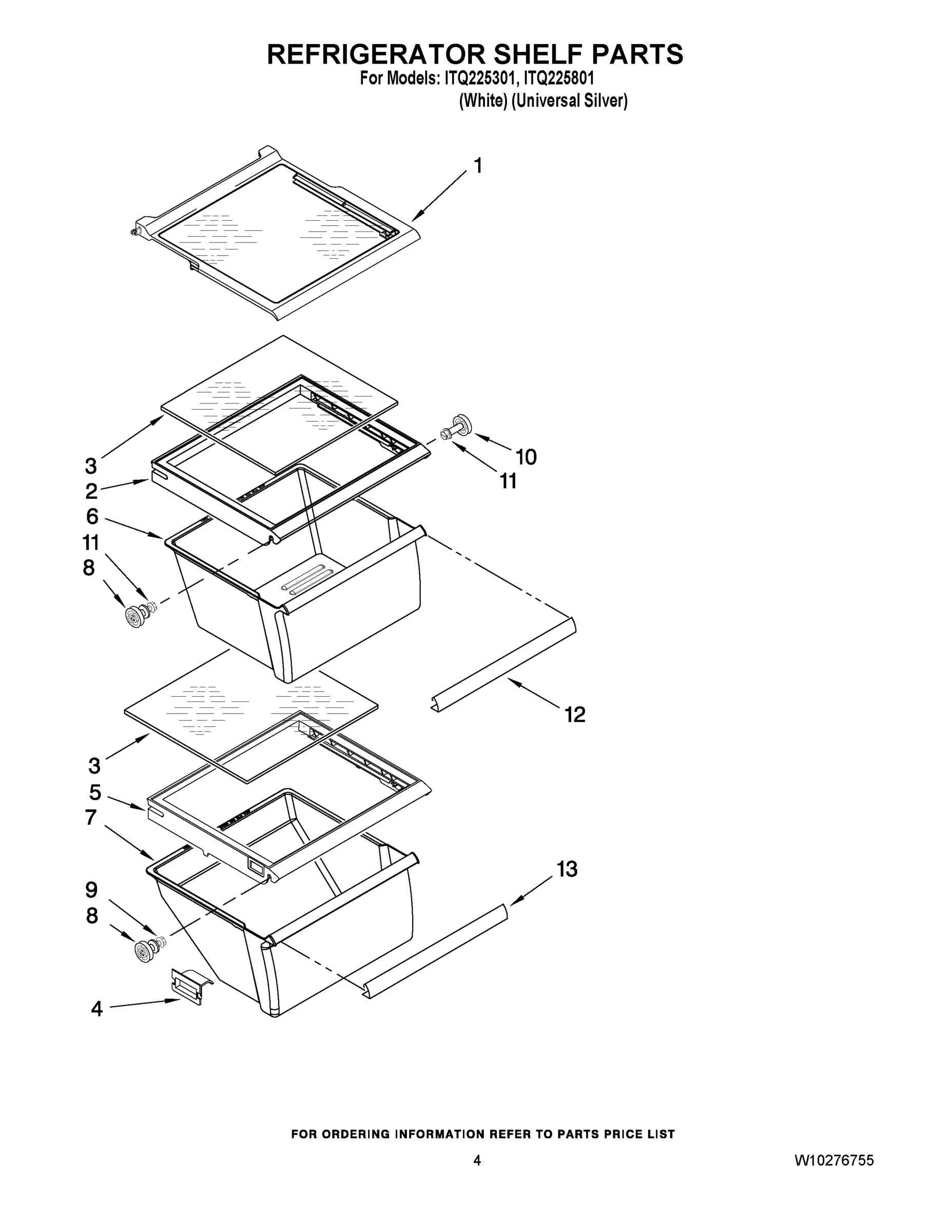03 - REFRIGERATOR SHELF PARTS