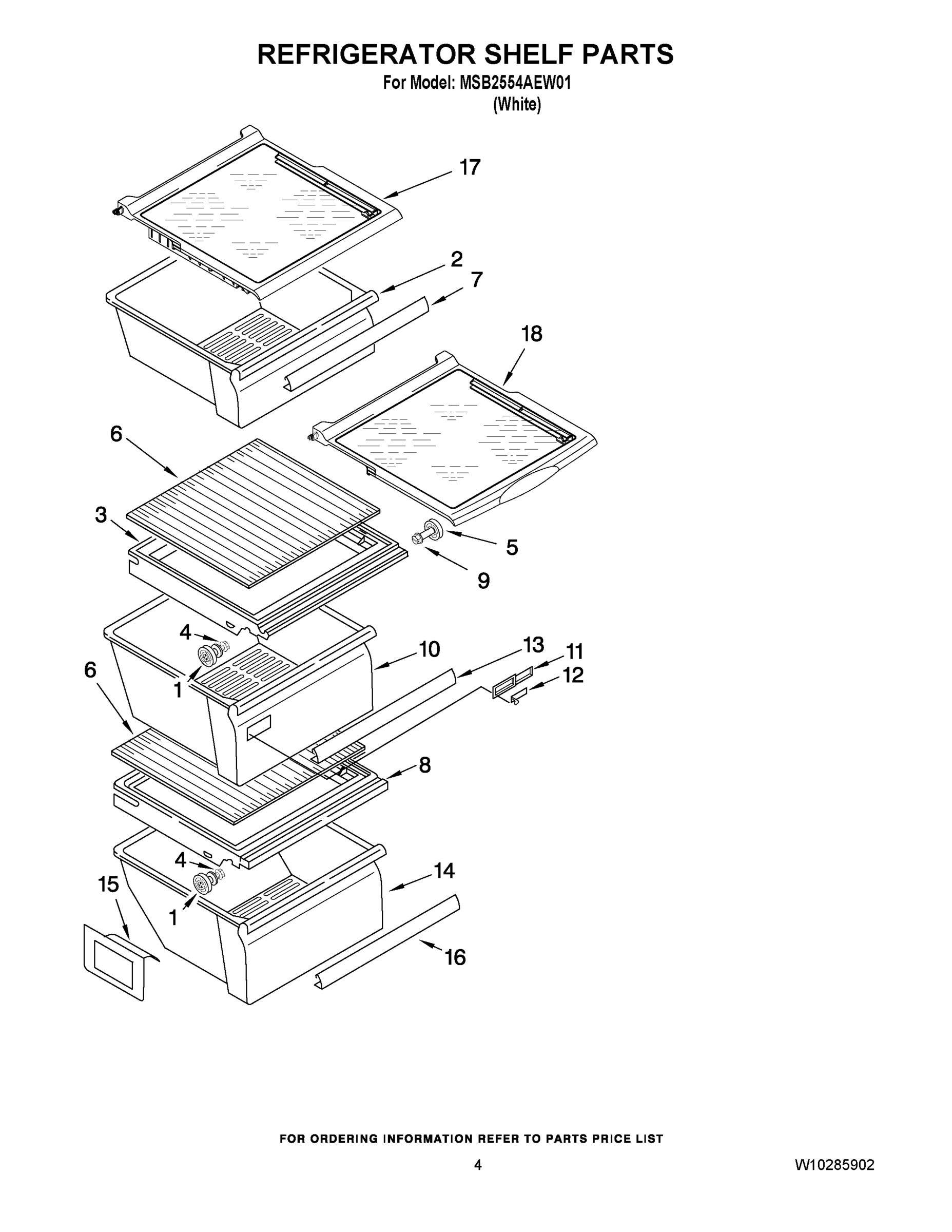 03 - REFRIGERATOR SHELF PARTS
